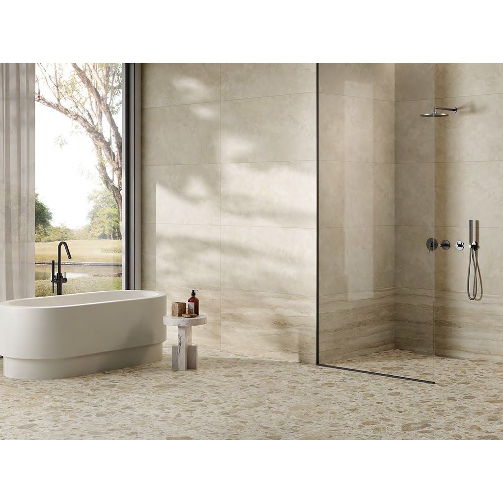 Керамогранит Vitra (Витра) CityStone Травертин Линейный Матовый R10A ректификат 60x120x0.9 см, K951847R0001VTSP