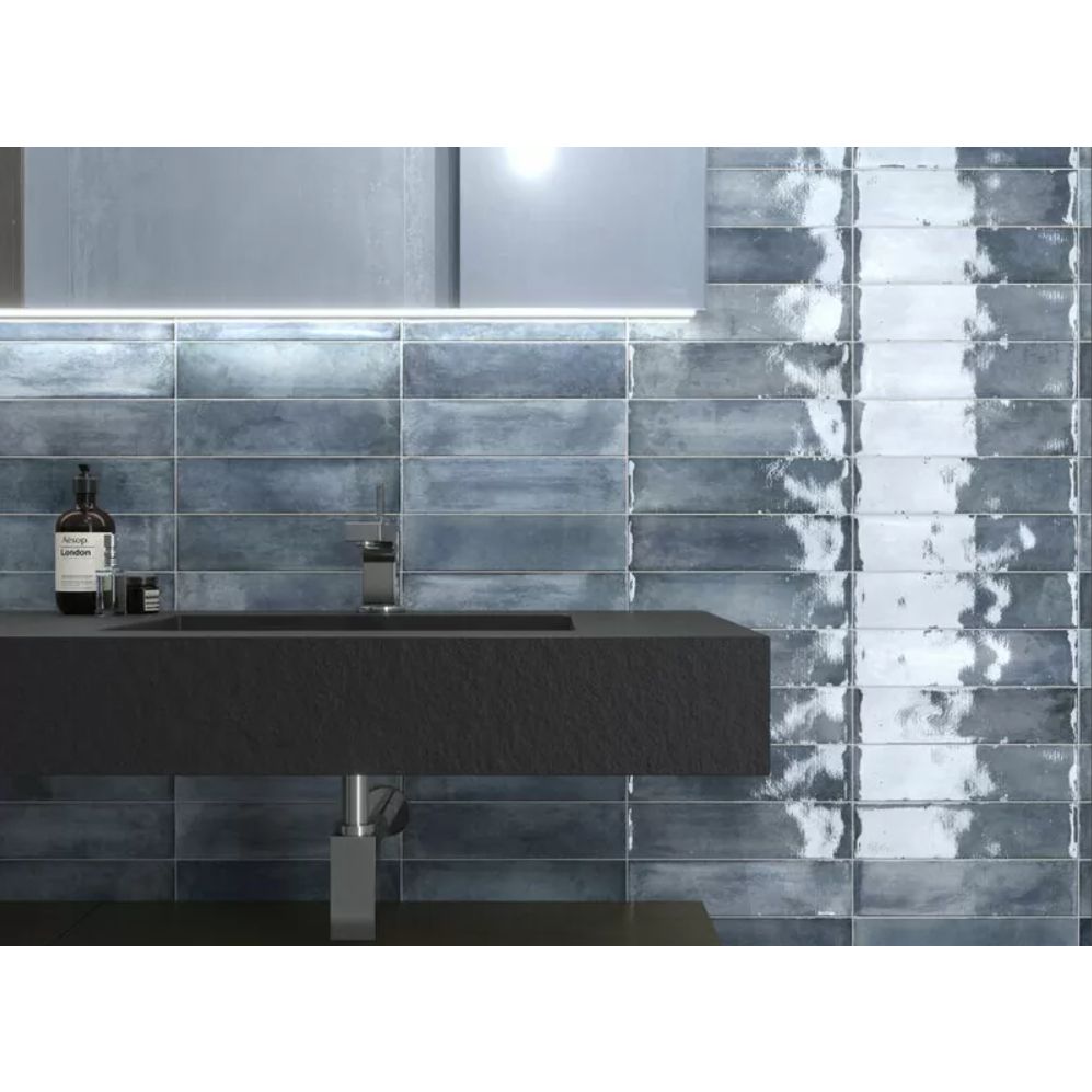 Настенная плитка Cifre Ceramica (Сифре Керамика) Cambre Blue Brillo 7.5x30 см