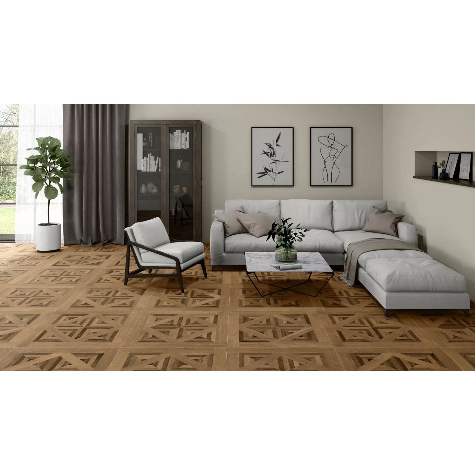Керамогранит Pamesa Ceramica (Памеса Керамика) Es.Oldmanor Dark Rect. 90х90 см, ректификат (017.804.0184.01406)