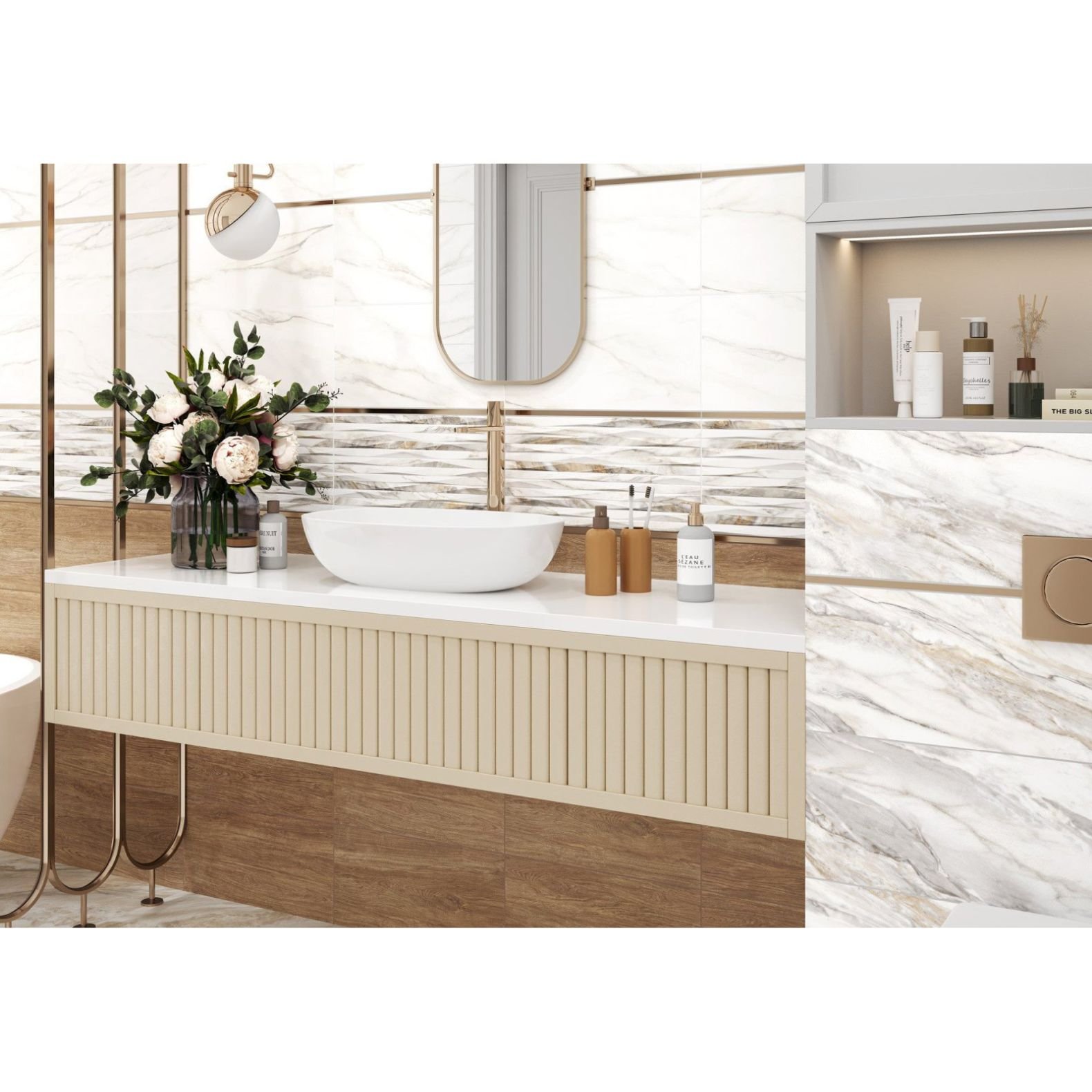 Плитка облицовочная Alma Ceramica (Альма Керамика) Euphoria рельефная 24,9х50 см TWU2550EPH24