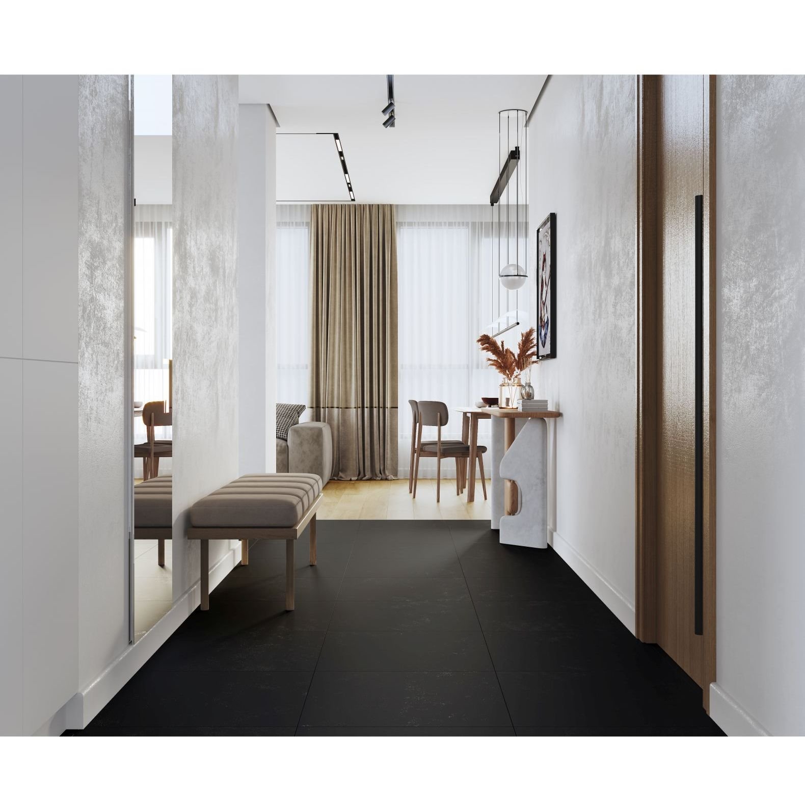 Керамогранит Laparet (Лапарет) Evolution Nero черный 60х60 см матовый Карвинг SG603920R