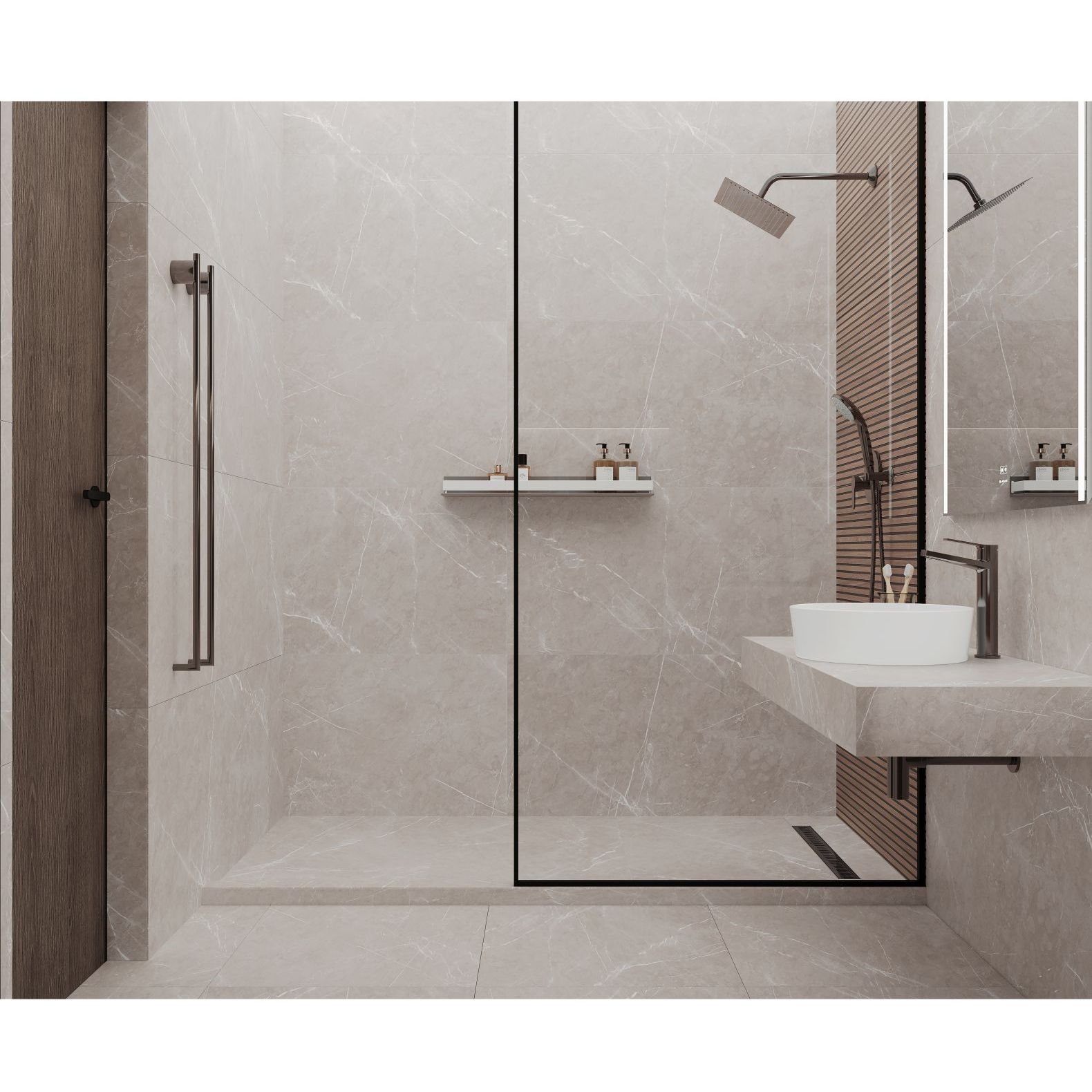 Керамогранит Laparet Pietra Grigio светло-коричневый 60х60 см матовый карвинг