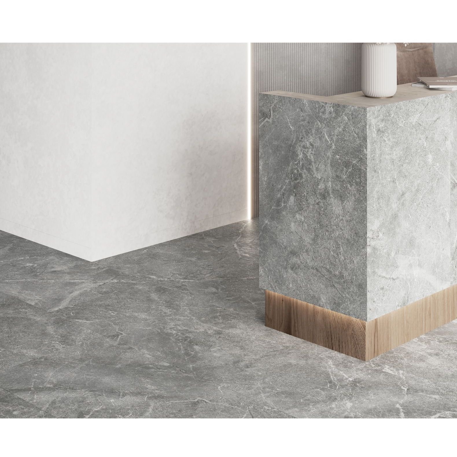 Керамогранит Laparet (Лапарет) Rocky Grey Pro серый 60х120 см матовый R10GR STR CB