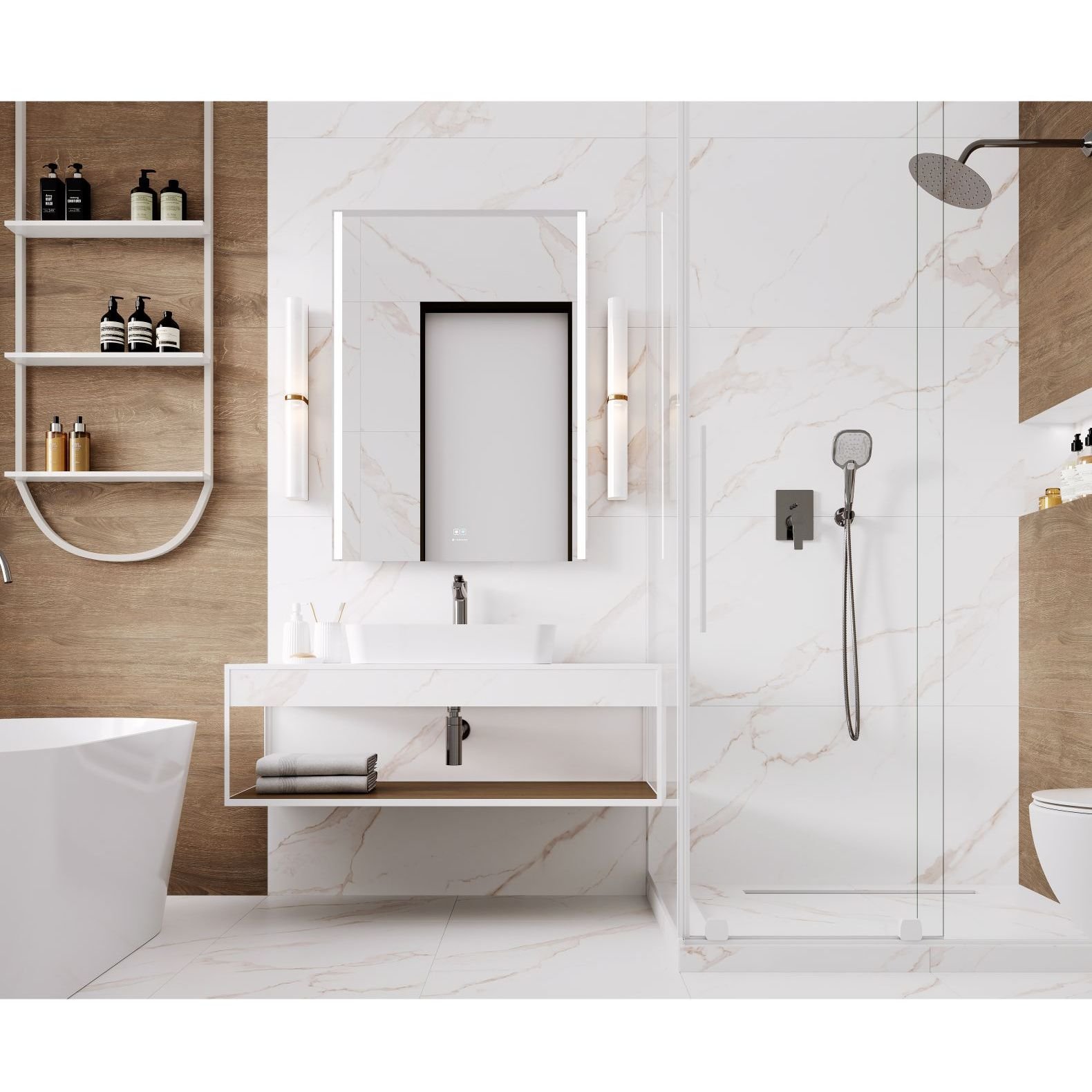 Керамогранит Laparet (Лапарет) Statuario Crema белый 60х120 см матовый структурный