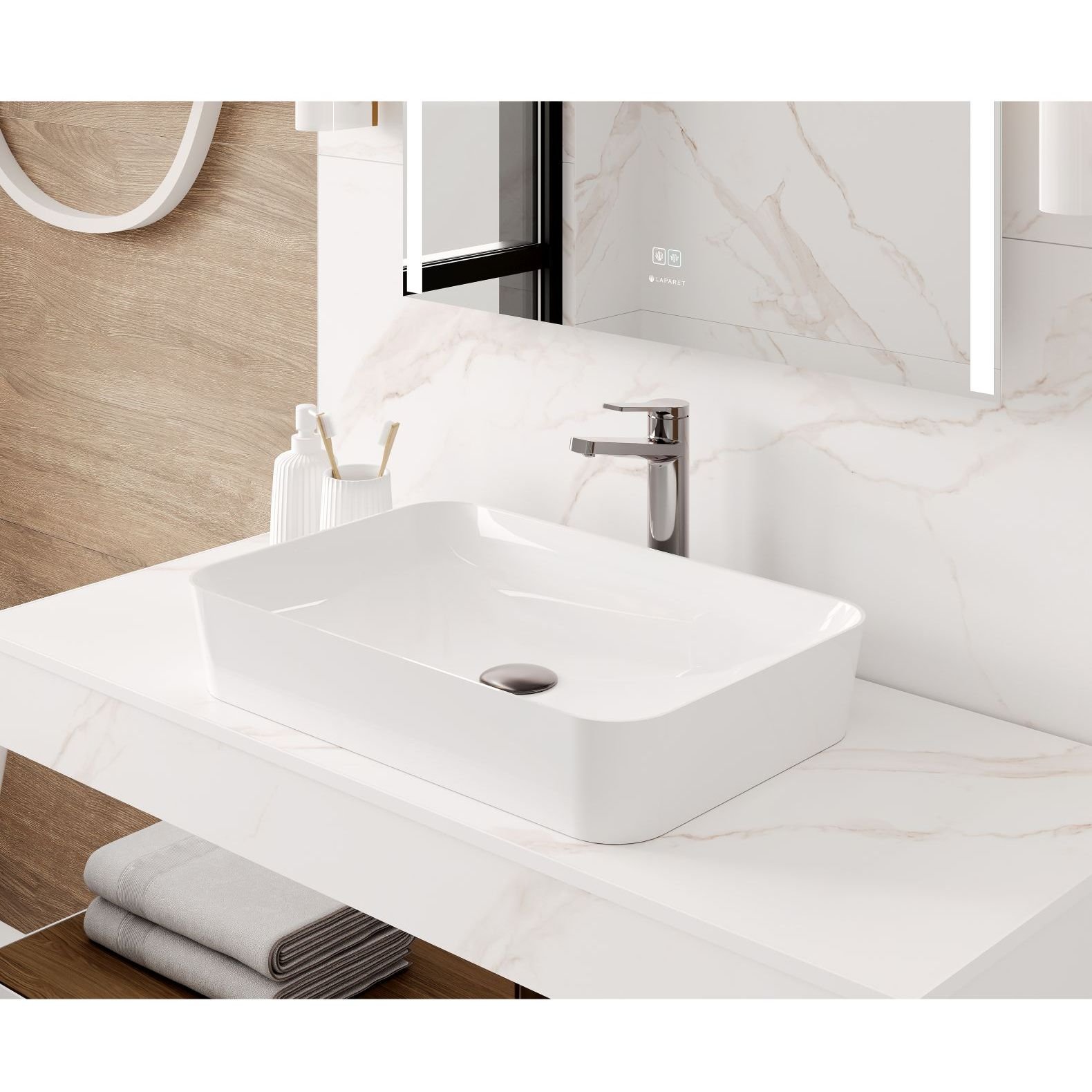 Керамогранит Laparet (Лапарет) Statuario Crema белый 60х120 см матовый структурный