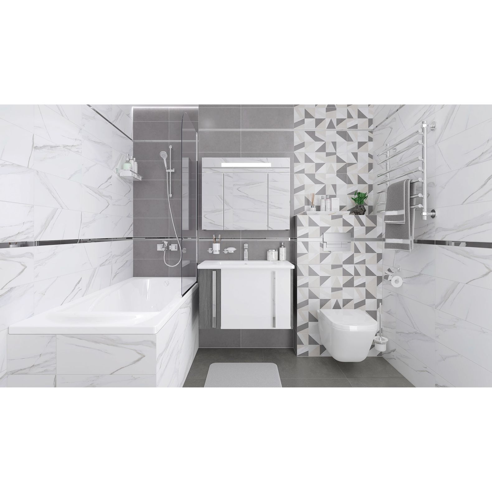 Керамическая плитка Laparet (Лапарет) Elegance белый 20х50 см