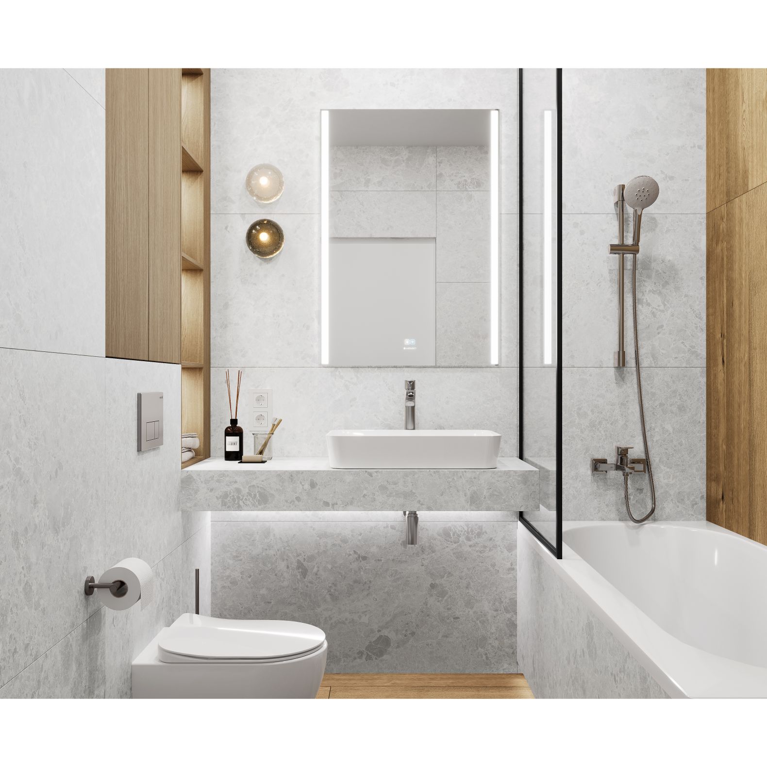 Керамогранит Laparet (Лапарет) Emperador Blanco светло-серый 60х120 см матовый карвинг
