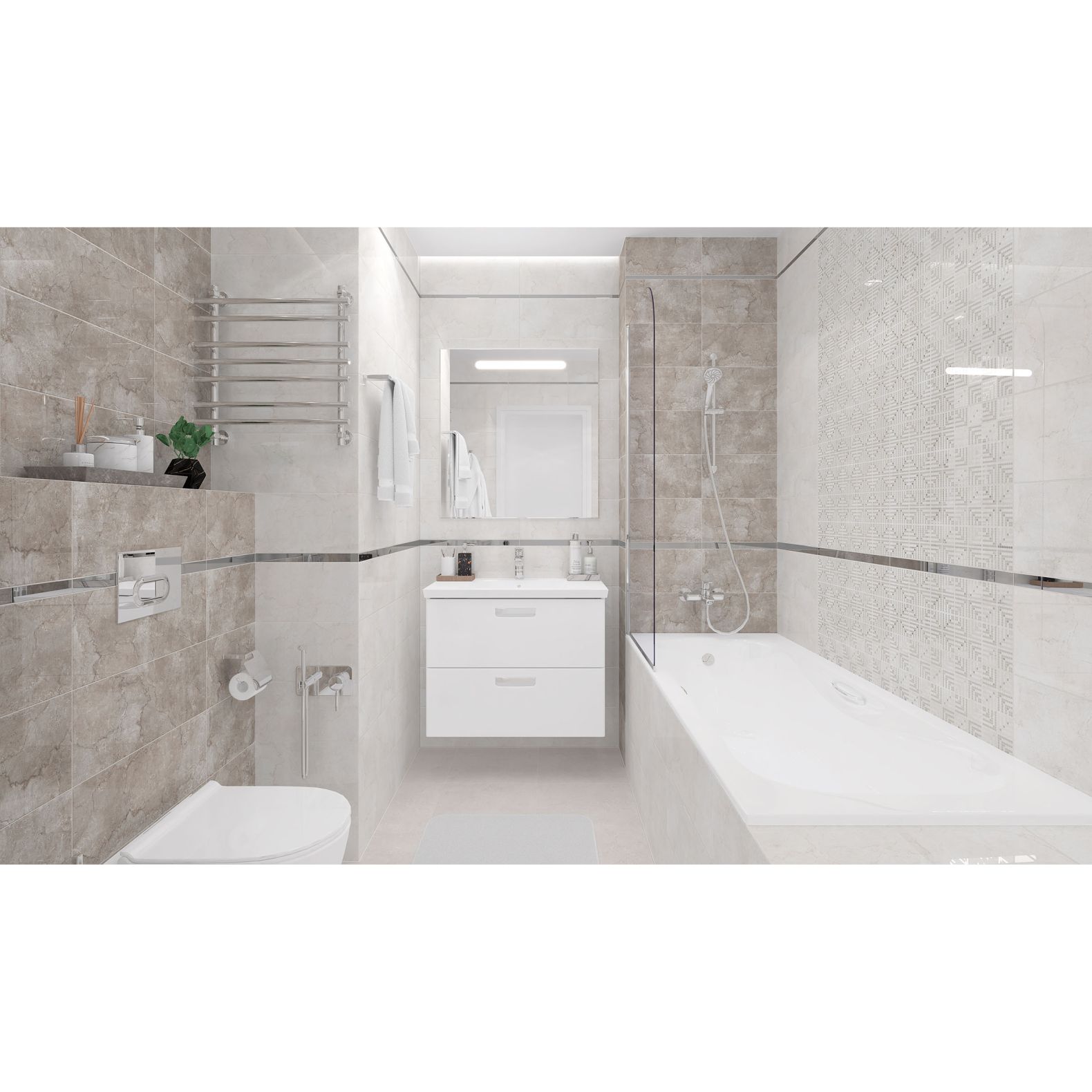 Керамическая плитка Laparet (Лапарет) Savia бежевый 20х50 см