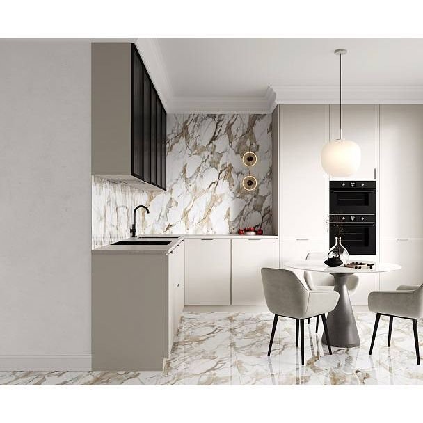 Керамогранит Ceradim (Керадим) Calacatta Fairy Gold бежевый 60х120 см полированный