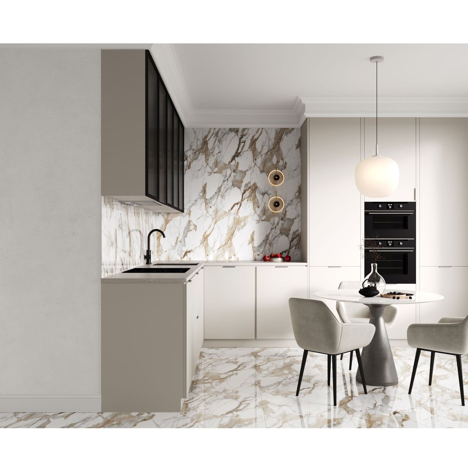 Керамогранит Ceradim (Керадим) Calacatta Fairy Gold бежевый 60х60 см полированный
