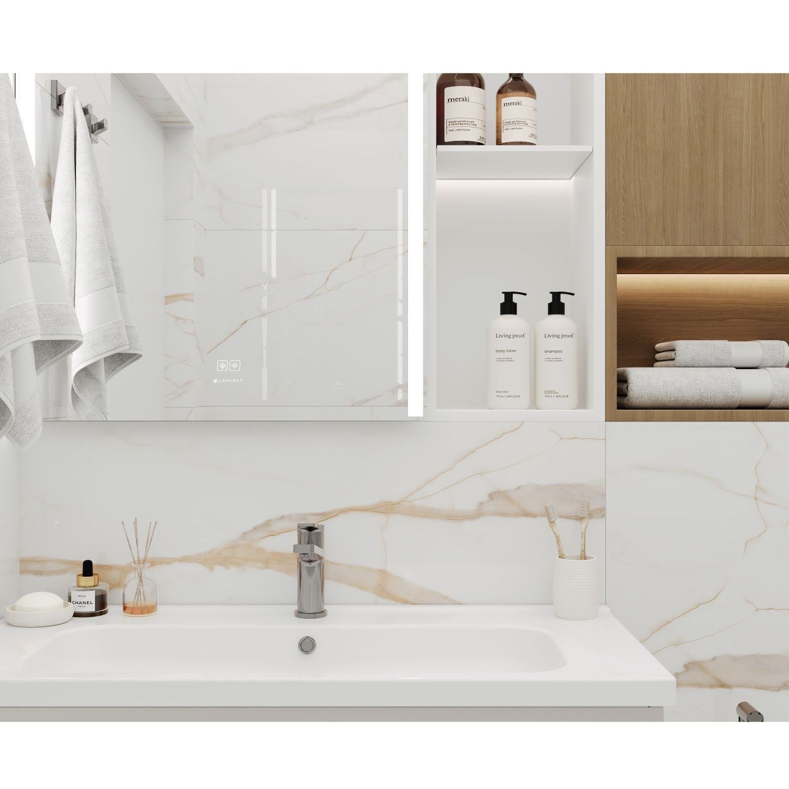 Керамогранит Ceradim (Керадим) Calacatta Goddes Gold белый 60х120 см полированный