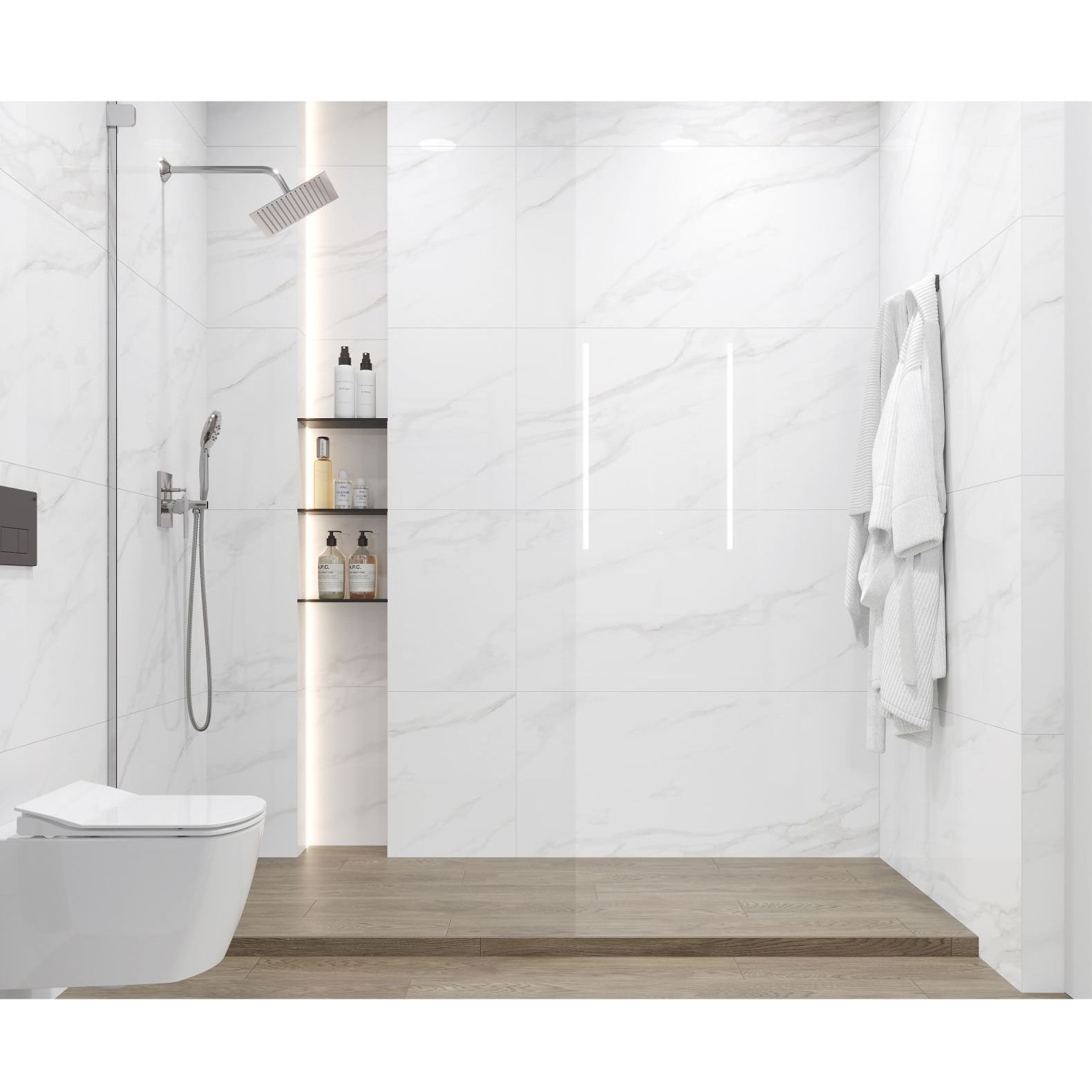 Керамогранит Ceradim (Керадим) Calacatta Regal Grey белый 60х120 см полированный