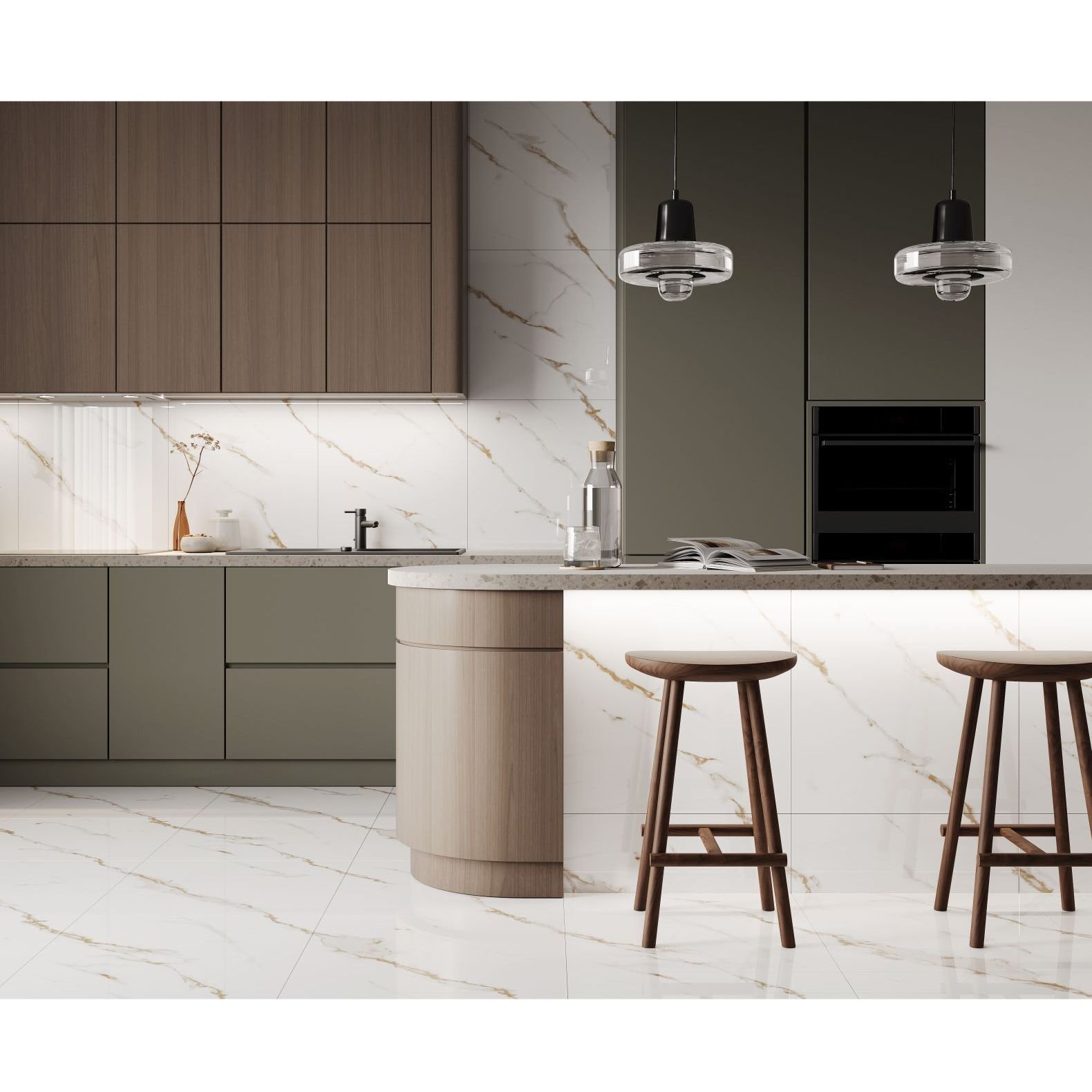 Керамогранит Ceradim (Керадим) Calacatta Sharp Gold белый 60х60 см полированный