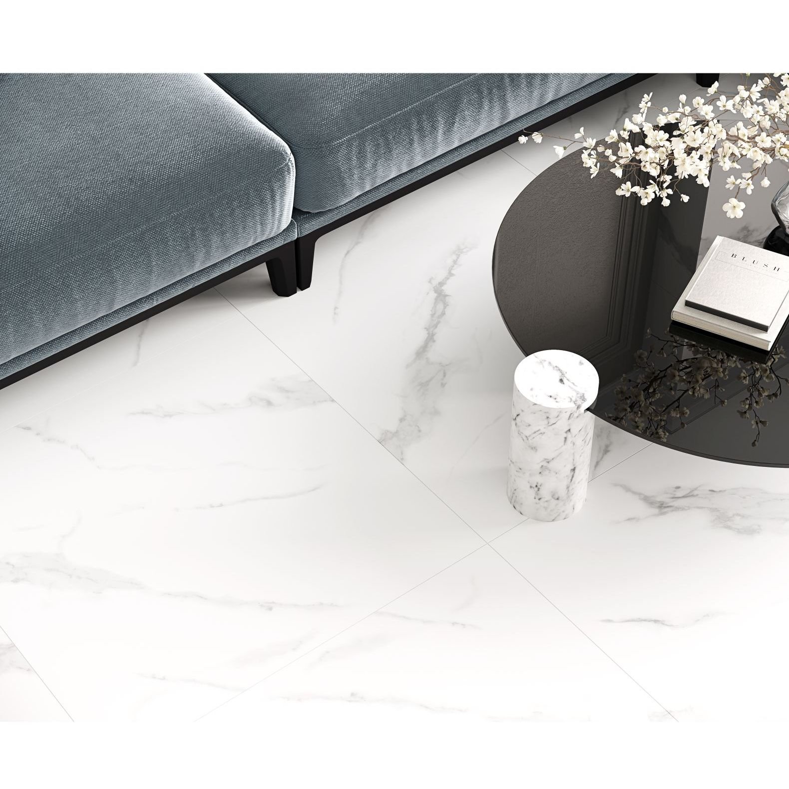 Керамогранит Ceradim (Керадим) Calacatta Sharp Silver белый 60х120 см полированный
