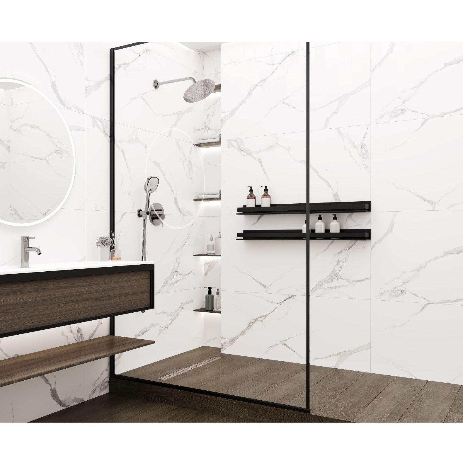 Керамогранит Ceradim (Керадим) Calacatta Splendid Silver белый 60х120 см полированный