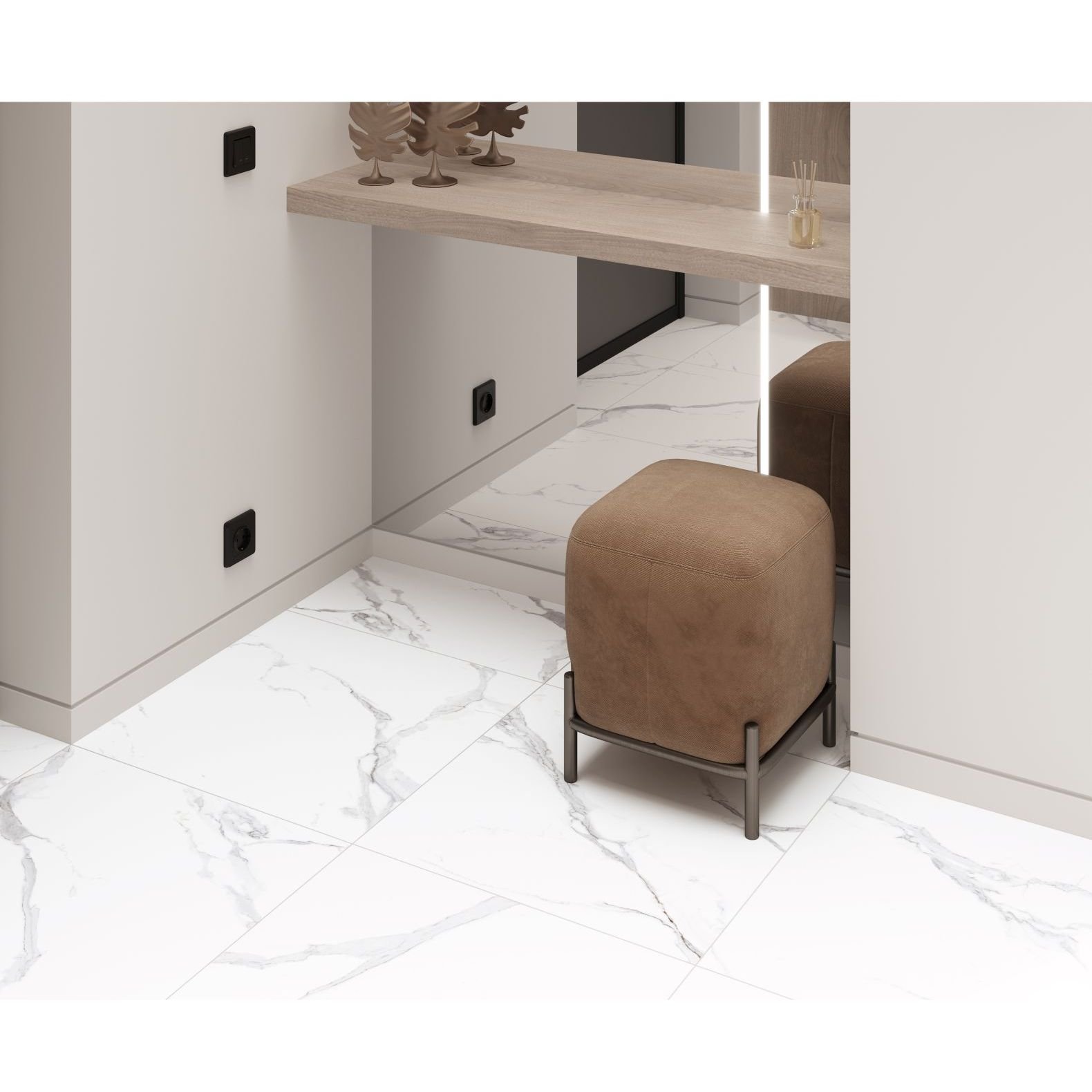 Керамогранит Ceradim (Керадим) Calacatta Splendid Silver белый 60х60 см матовый