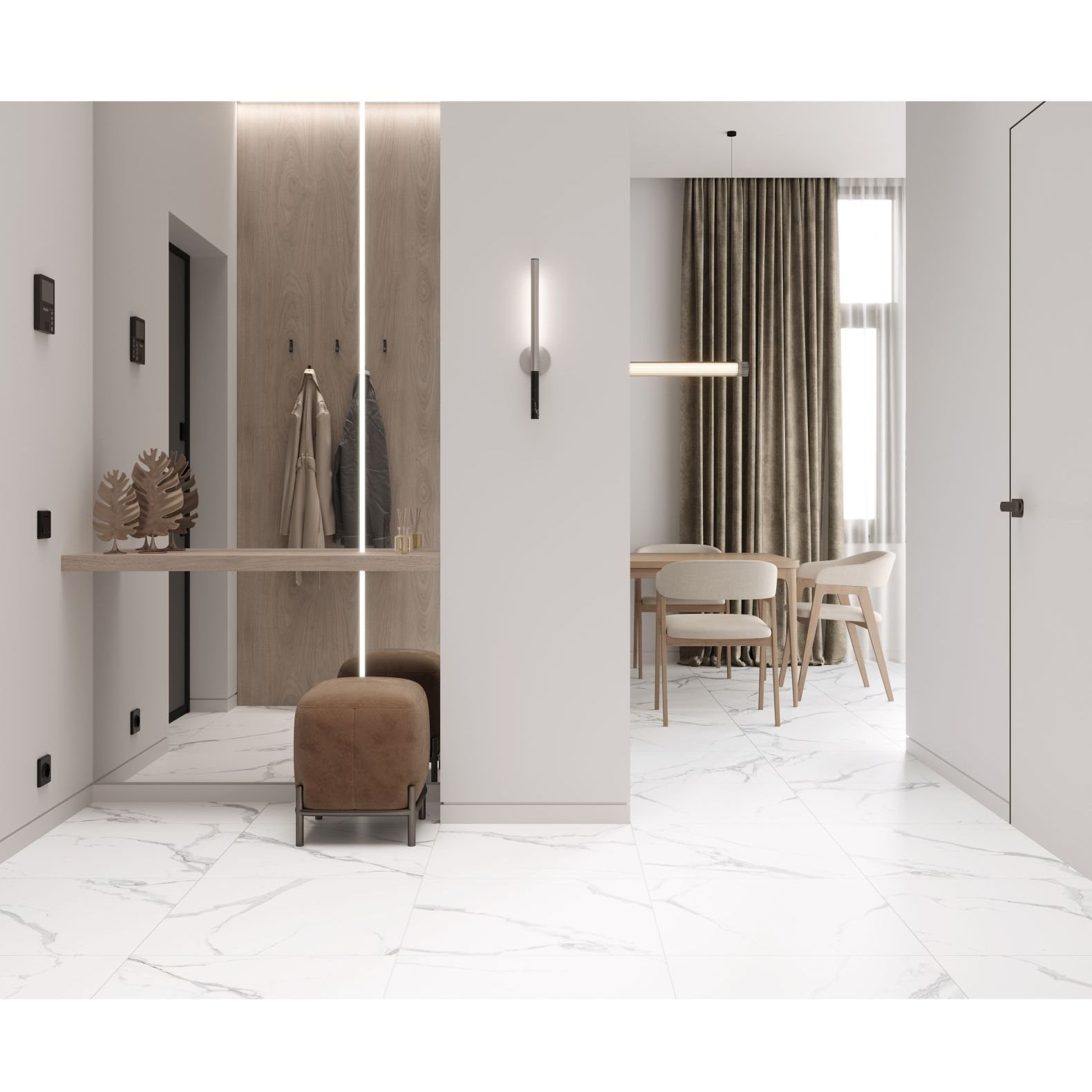 Керамогранит Ceradim (Керадим) Calacatta Splendid Silver белый 60х60 см матовый