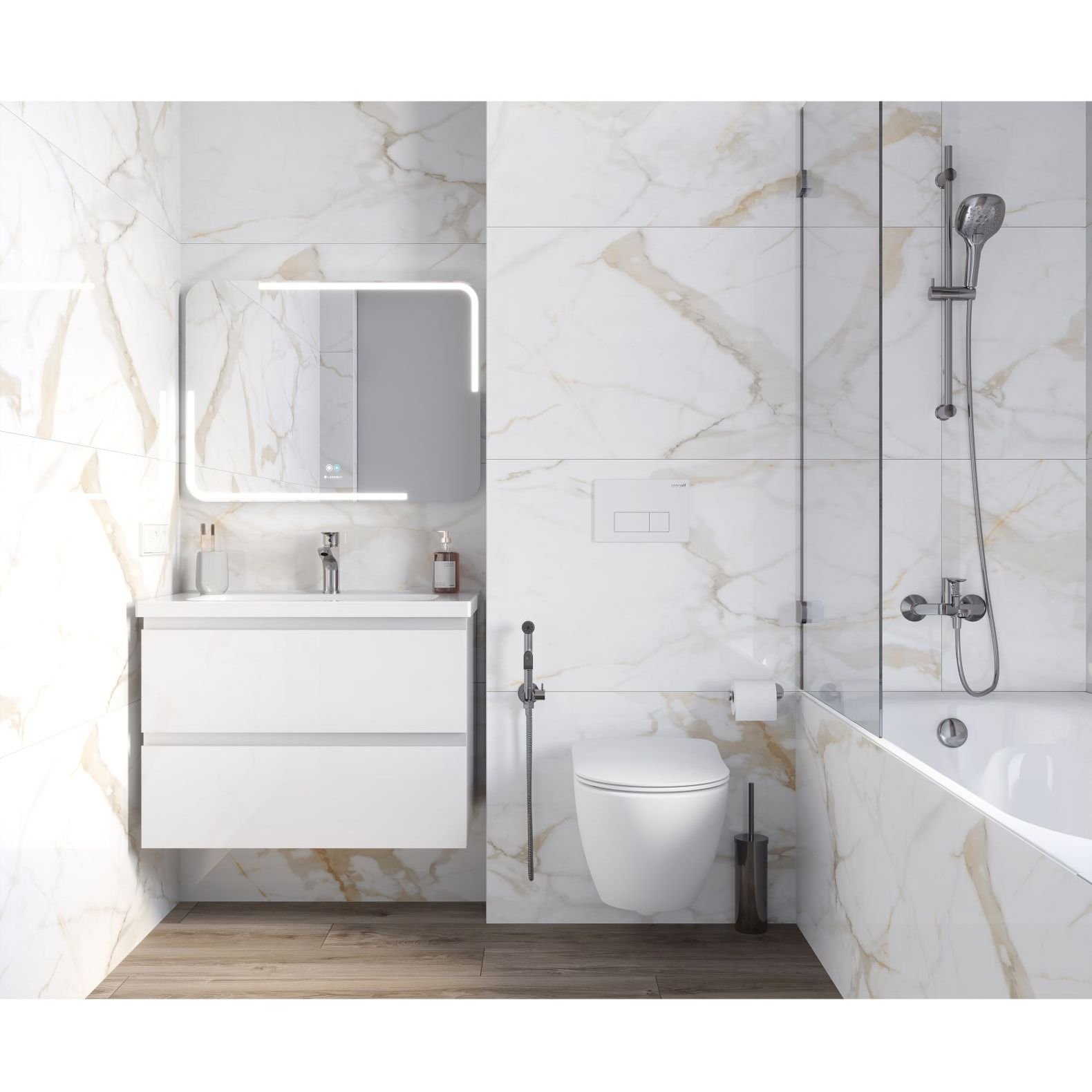 Керамогранит Ceradim (Керадим) Calacatta Superior белый 60х120 см полированный