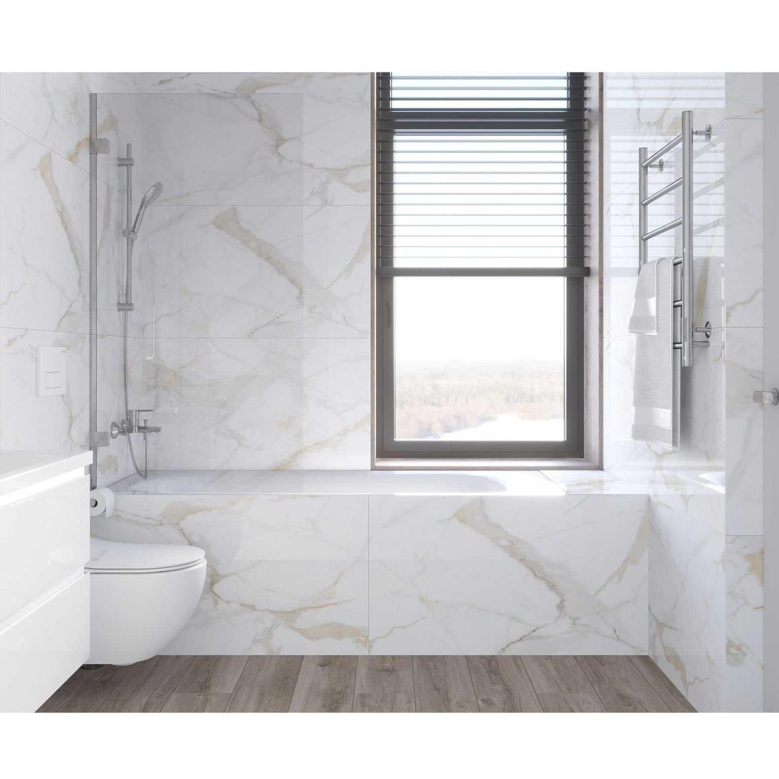 Керамогранит Ceradim (Керадим) Calacatta Superior белый 60х120 см полированный