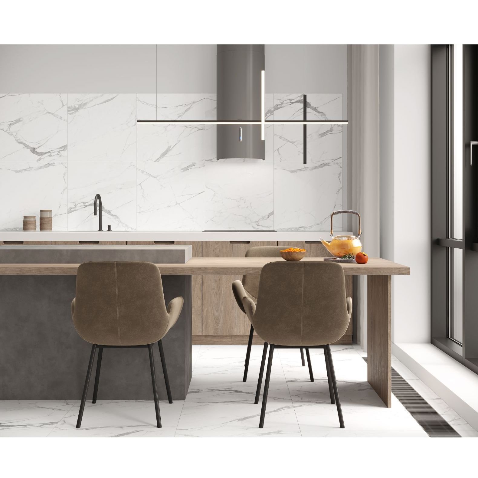 Керамогранит Ceradim (Керадим) Carrara Terrific Silver белый 60х60 см матовый