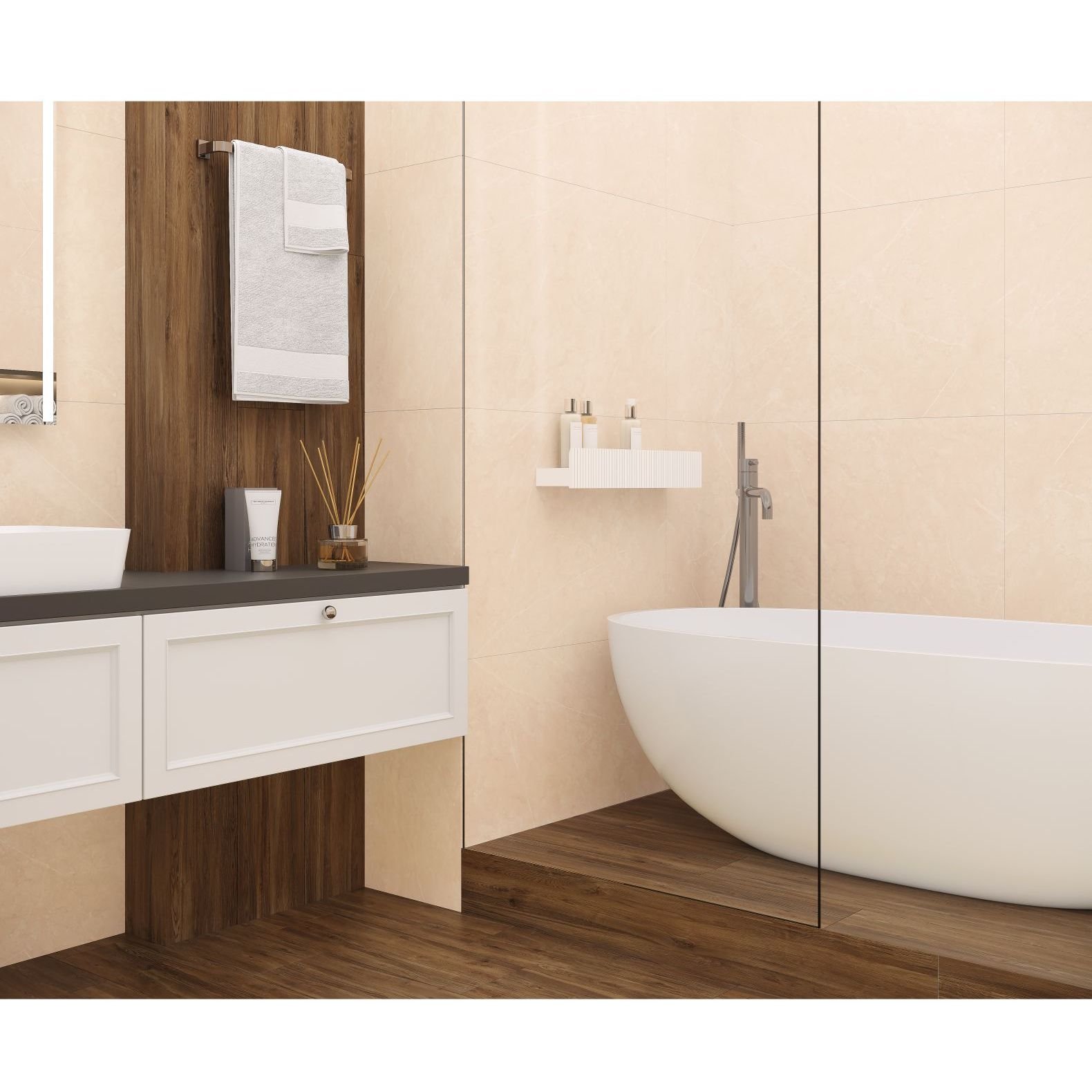 Керамогранит Ceradim (Керадим) Mramor Delight бежевый 60х120 см полированный