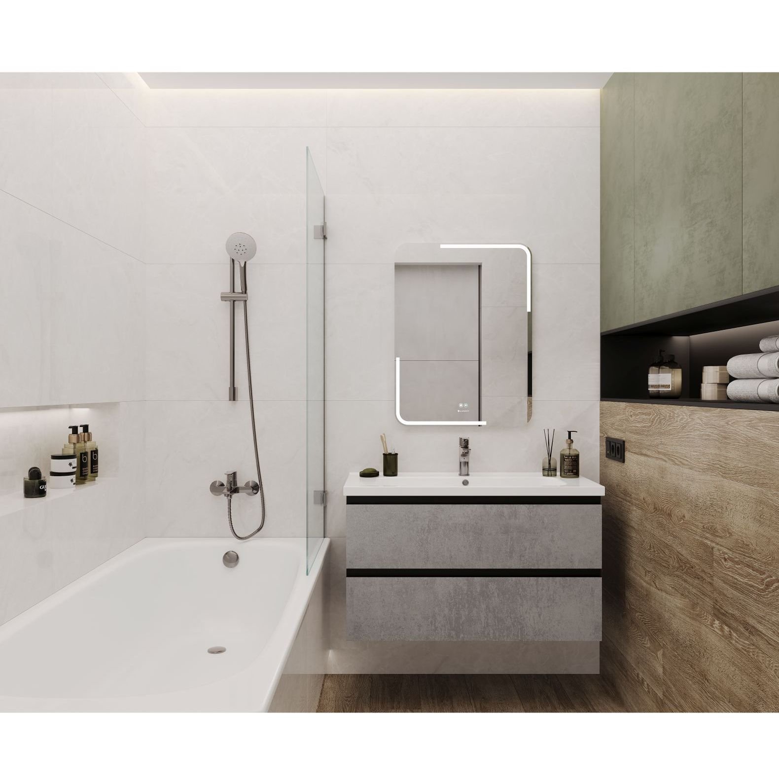 Керамогранит Ceradim (Керадим) Mramor Princess White серый 60х120 см полированный