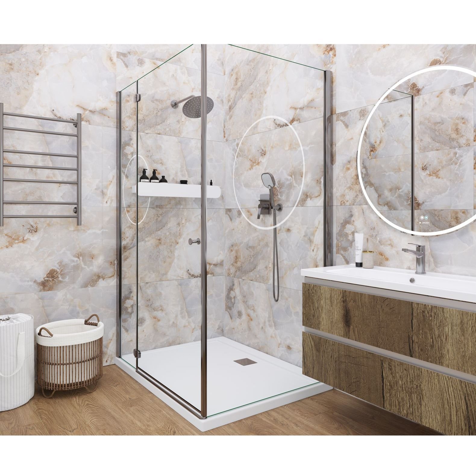 Керамогранит Ceradim (Керадим) Onyx Magic Brown серо-коричневый 60х60 см полированный