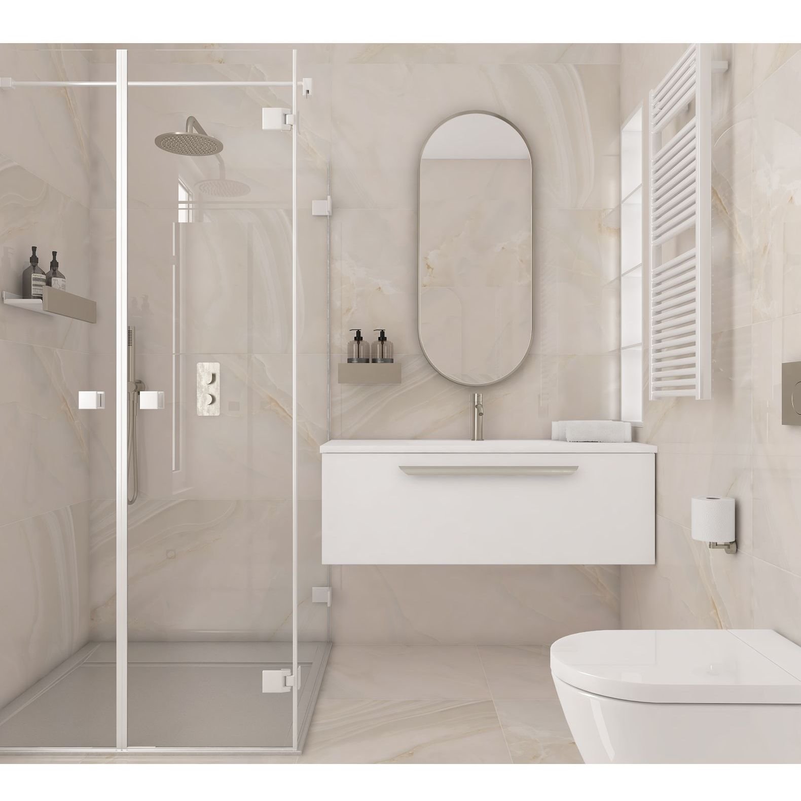 Керамогранит Ceradim (Керадим) Onyx Queen Cream кремовый 60х60 см полированный