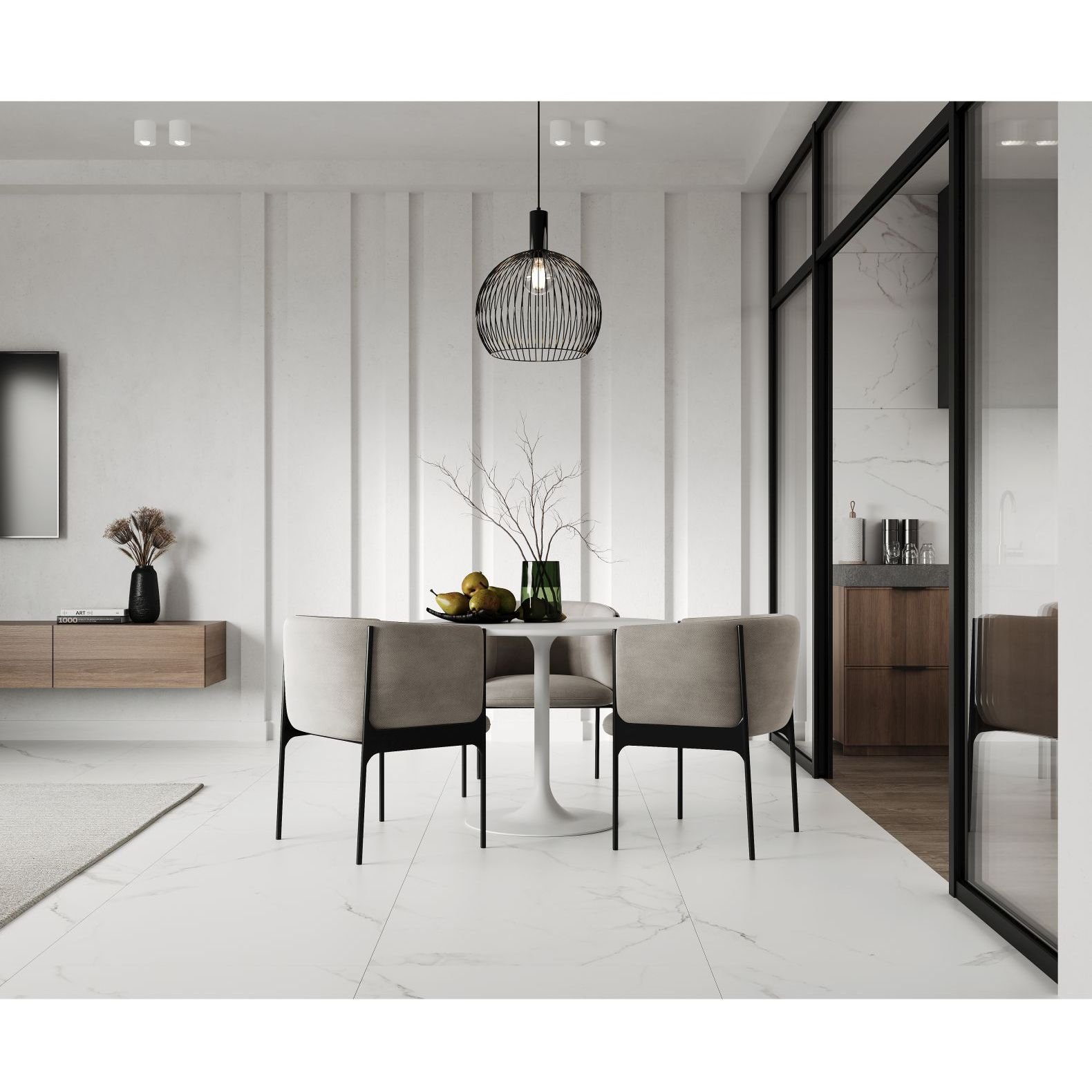 Керамогранит Ceradim (Керадим) Statuario Justice Grey белый 60х60 см матовый