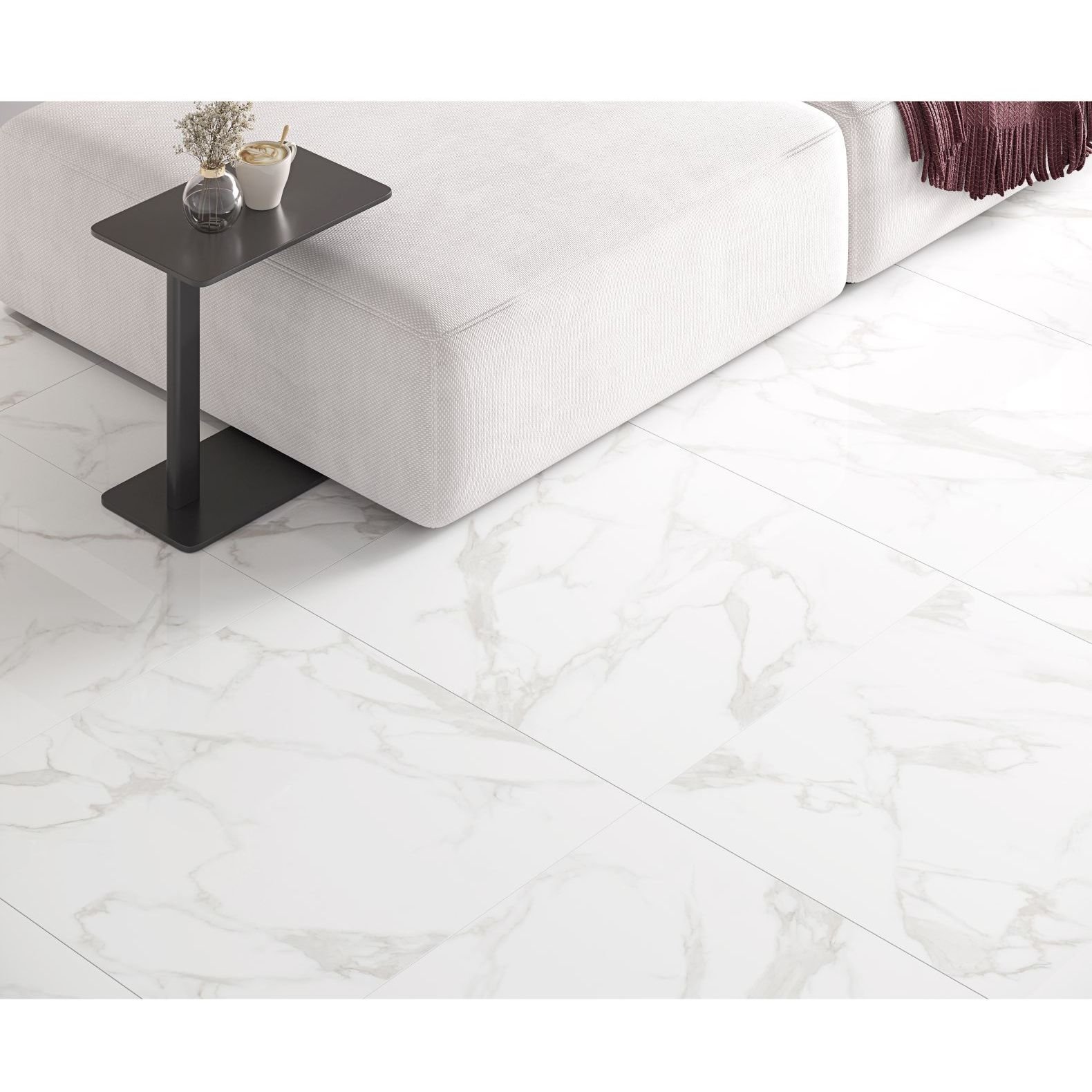 Керамогранит Ceradim (Керадим) Statuario Perfect Silver белый 60х60 см полированный