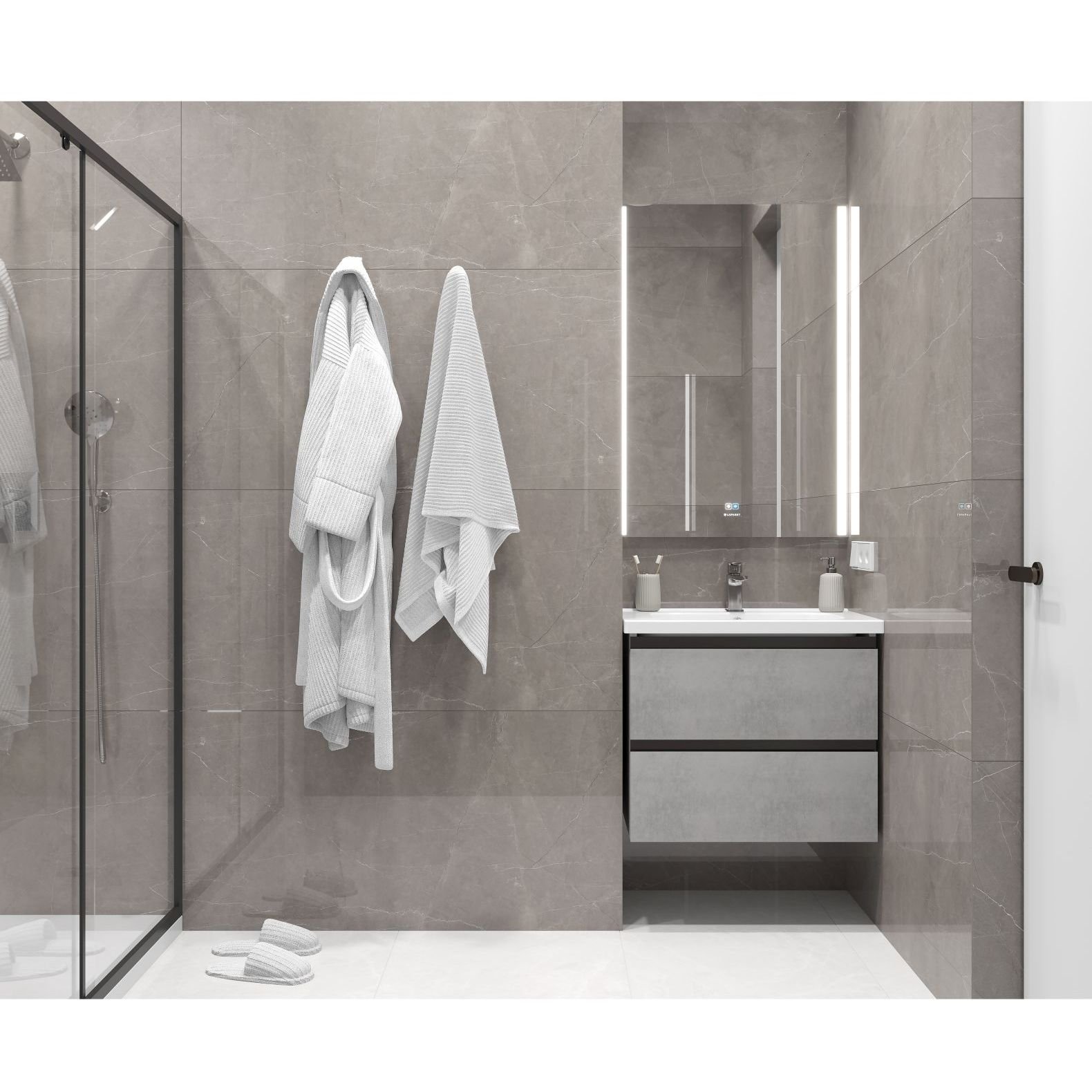 Керамогранит Ceradim (Керадим) Stone Micado Grey серый 60х120 см полированный