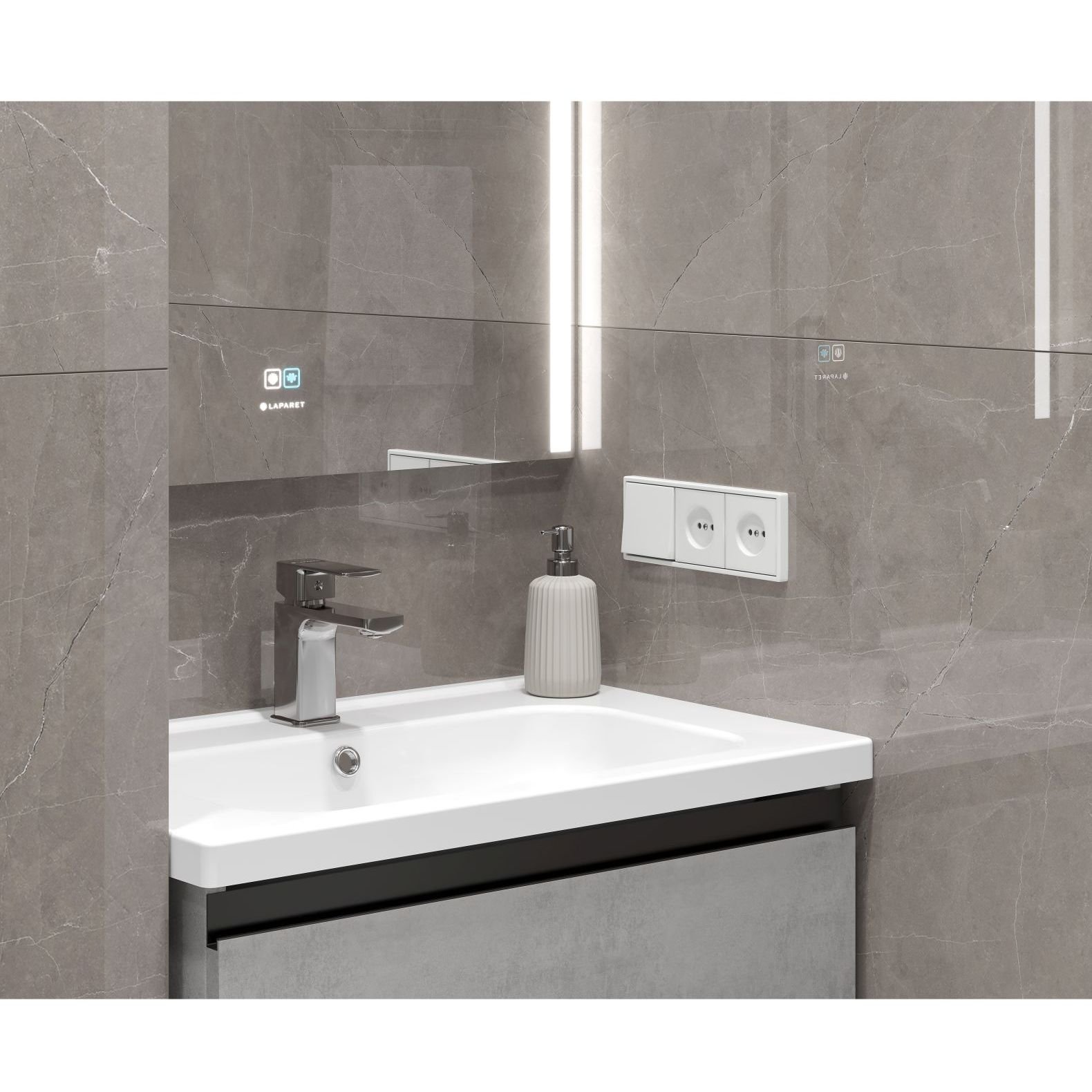 Керамогранит Ceradim (Керадим) Stone Micado Grey серый 60х120 см полированный