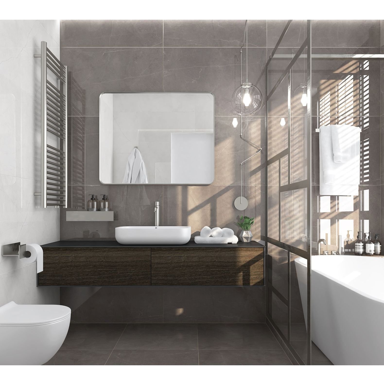 Керамогранит Ceradim (Керадим) Stone Micado Grey серый 60х120 см полированный