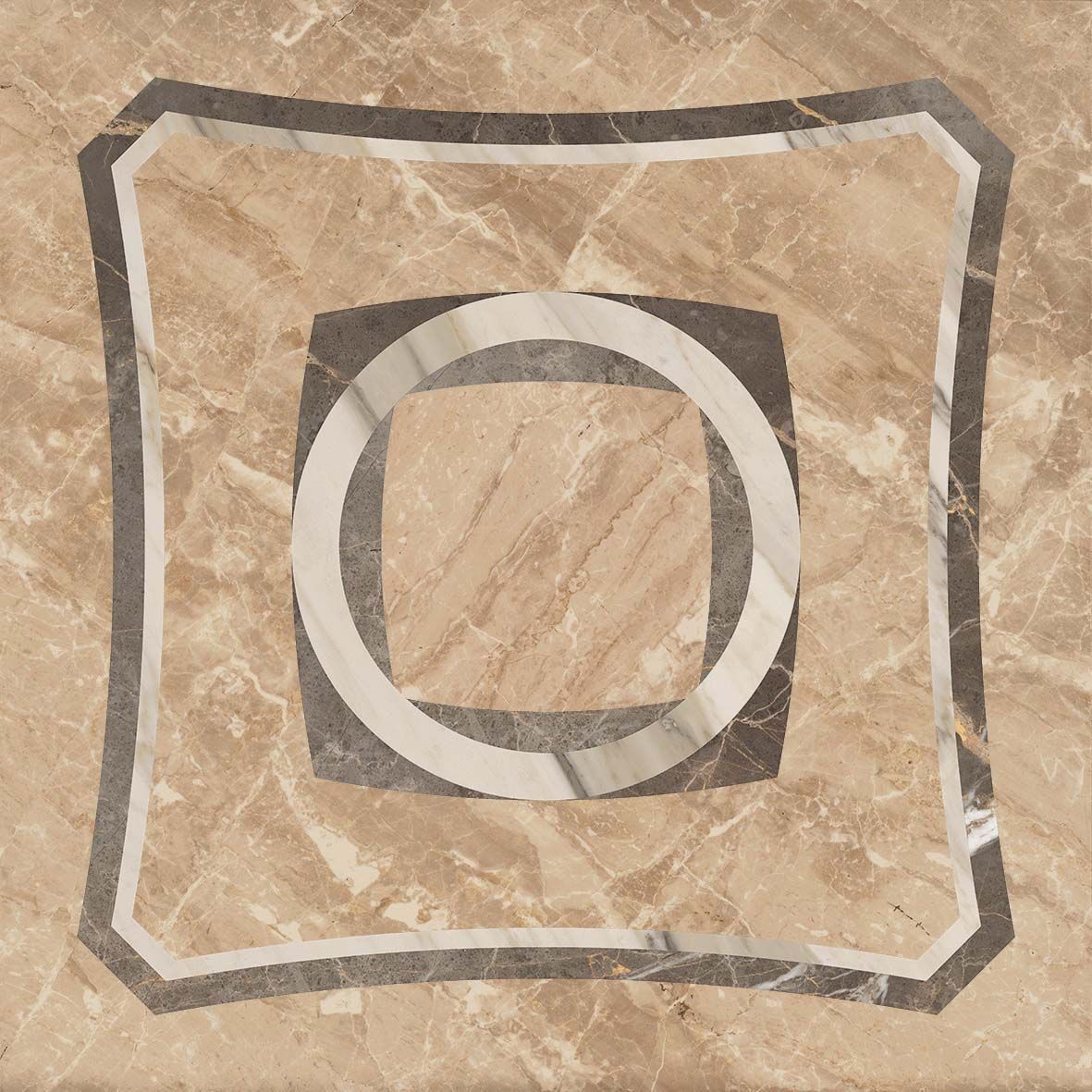 Вставка Coliseumgres (Колизеумгрес) Портофино Беж Интарсио 45х45 см, толщ. 8 мм, 610080000212