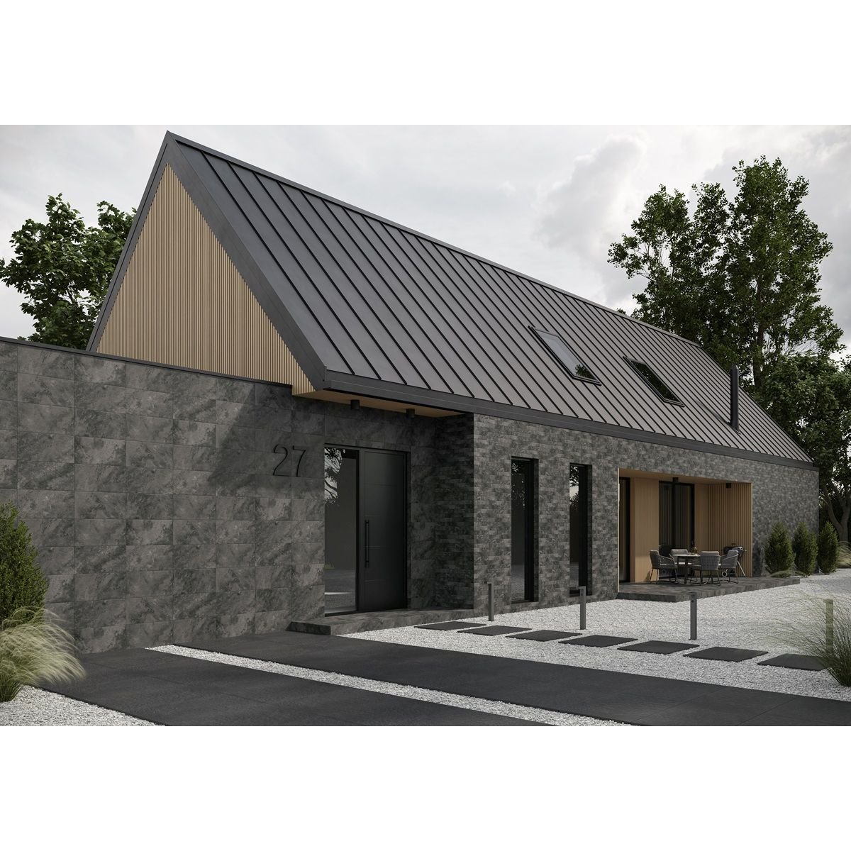 Керамогранит Paradyz Ardis dark elewacja struktura mat 40x6,6 см