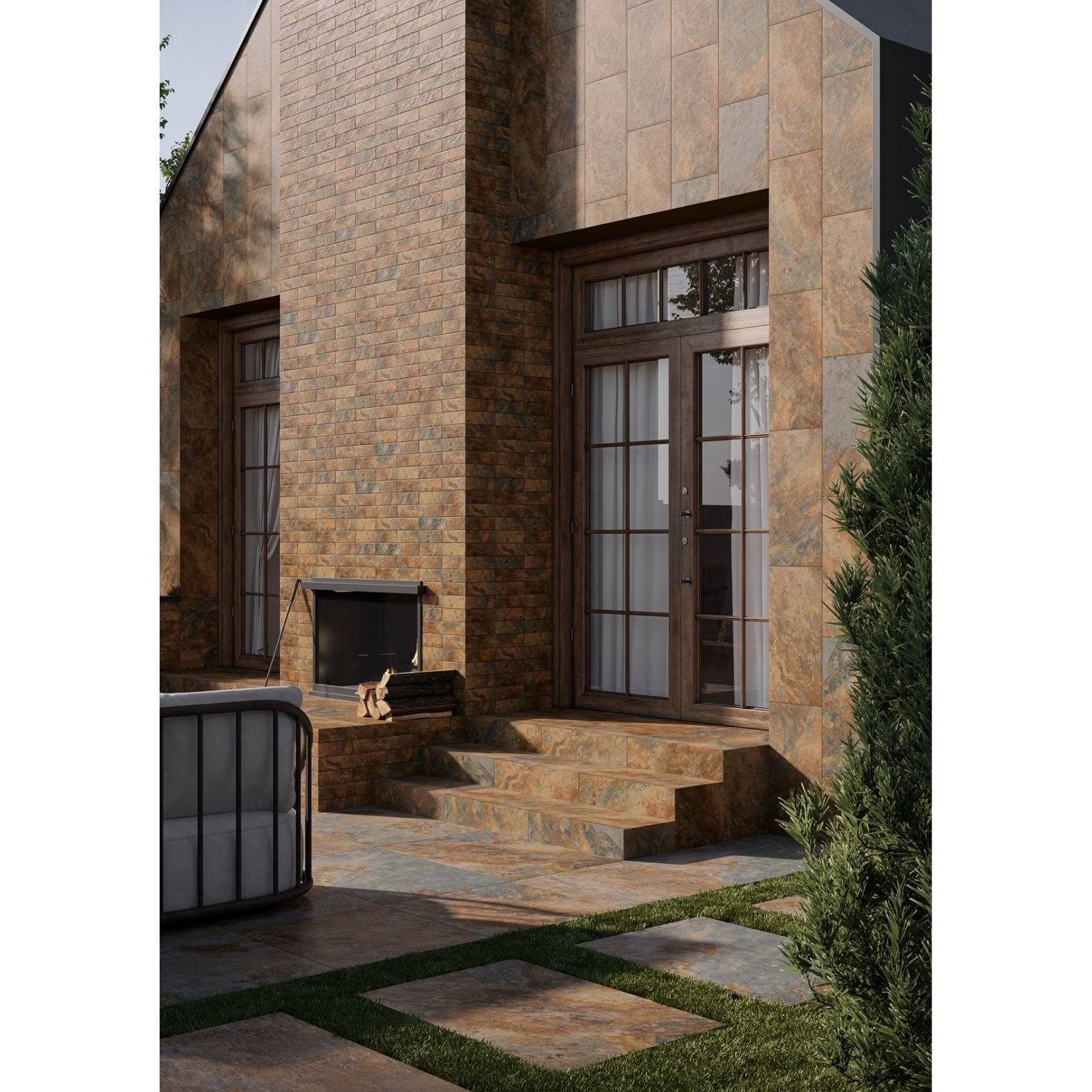 Керамогранит Paradyz Ardis rust elewacja struktura mat 40x6,6 см