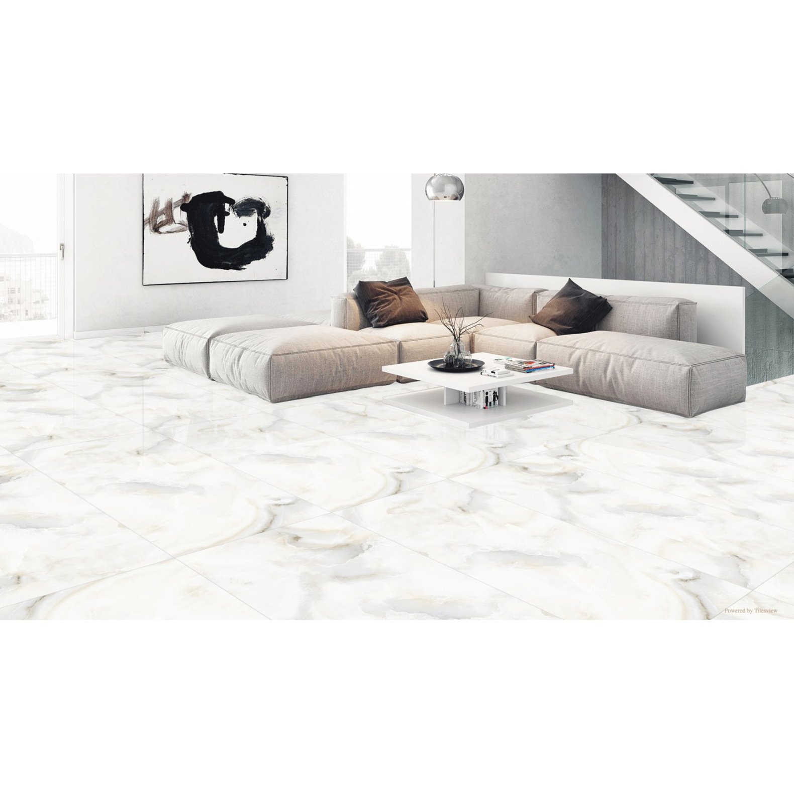 Керамогранит Itc Ceramica (Итк Керамика) Cloudy Onyx White Glossy 60x120 см, глянцевый