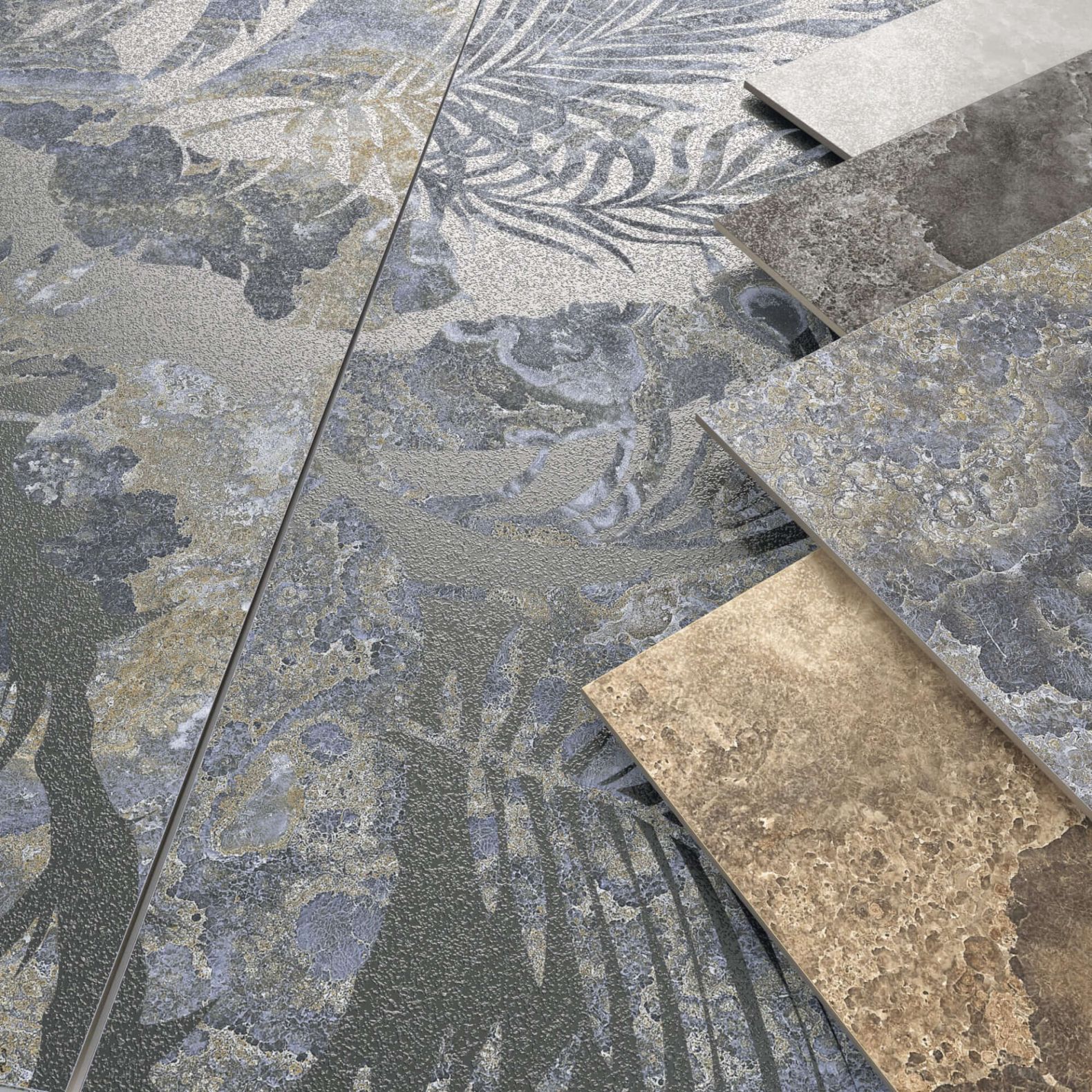 Керамогранит Ape Ceramica (Апе Керамика) Agate Blue лаппатированный ректификат 60x120 см