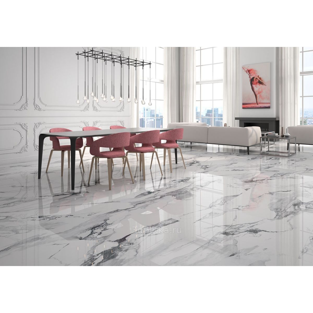 Керамогранит Geotiles Crash Blanco 60x60 см Polished