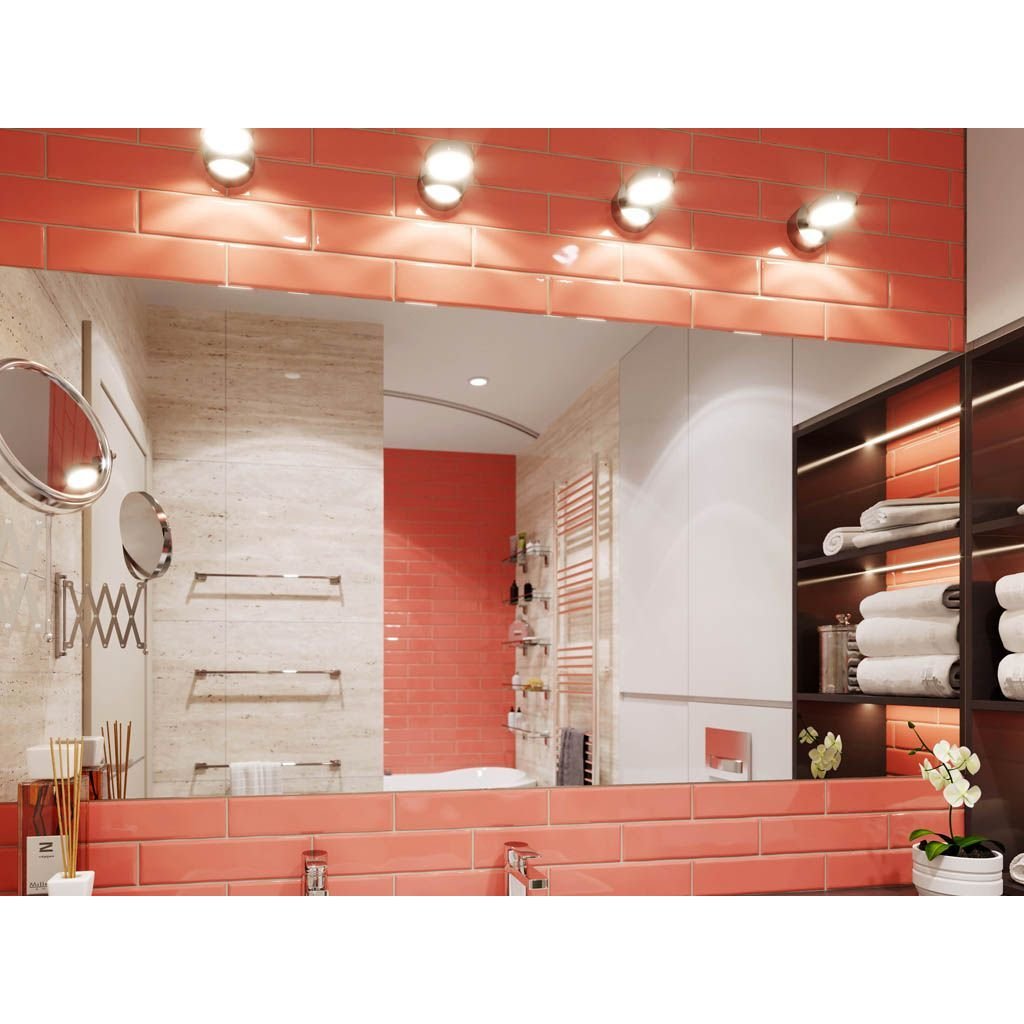 Настенная плитка Tau Ceramica (Тау Керамика) Maiolica Gloss Coral 7.5х30 см, глянцевая, ппп00039558