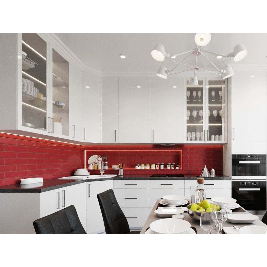 Настенная плитка Tau Ceramica (Тау Керамика) Maiolica Gloss Red 7.5х30 см, глянцевая, ппп00039559