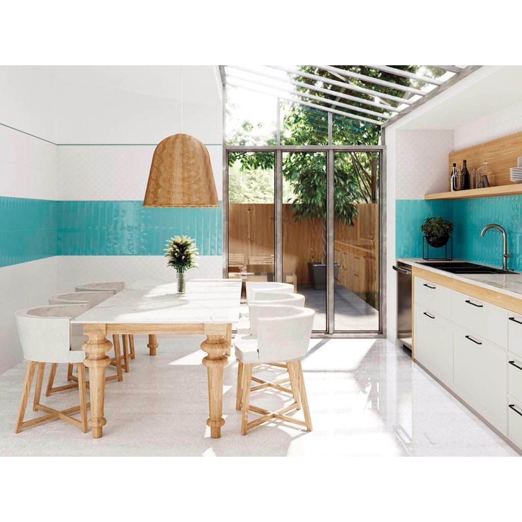 Настенная плитка Tau Ceramica (Тау Керамика) Maiolica Gloss Seagreen 7.5х30 см, глянцевая, ппп00039556