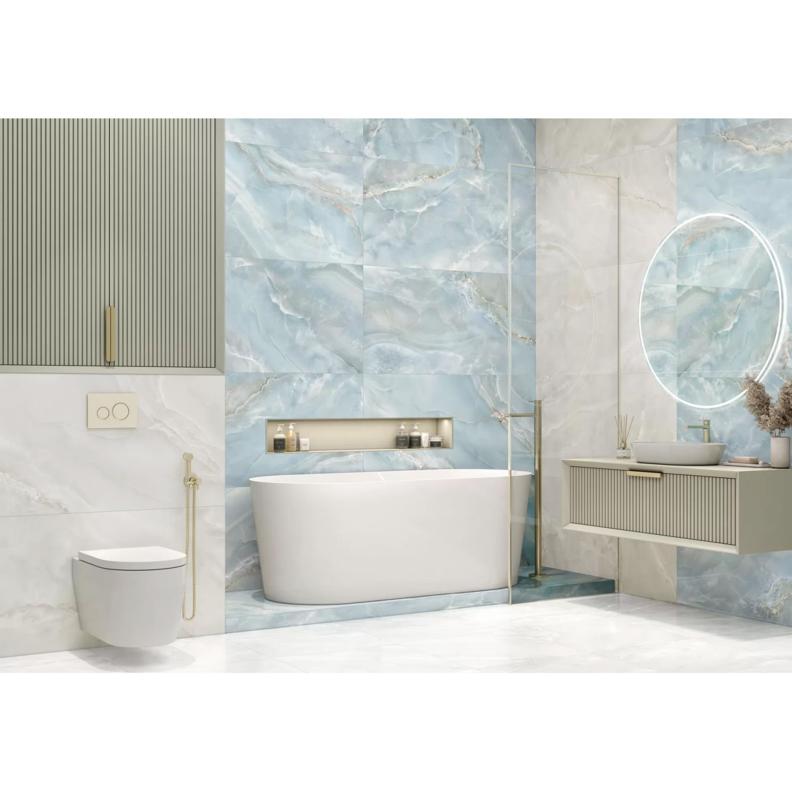 Керамогранит Delacora (Делакора) Onyx Breez Gray sugar-эффект 60х120х0,95 см 60120ONB15