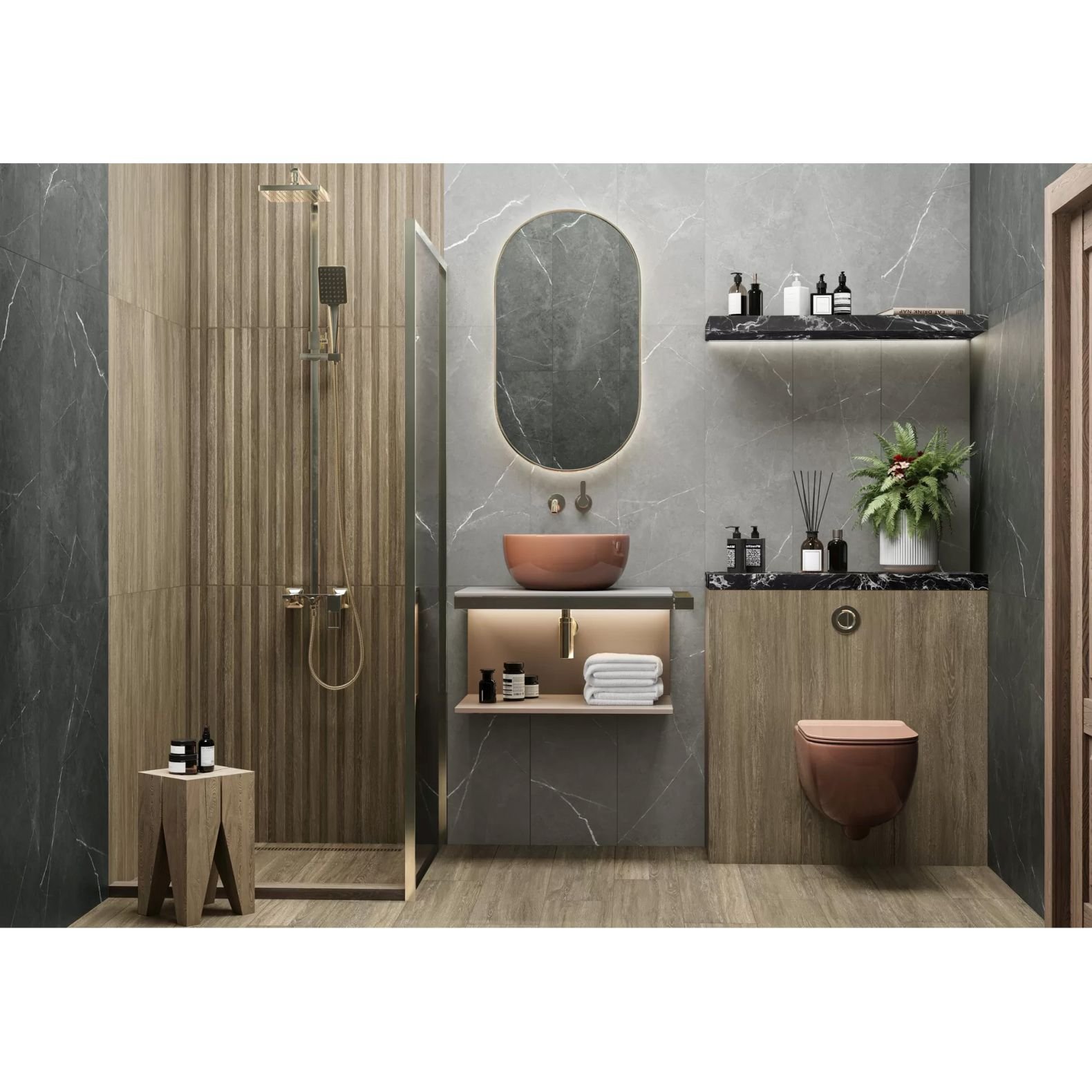 Плитка настенная Delacora (Делакора) Rockstyle Gray 30х90х1,05 см WT93ROK15