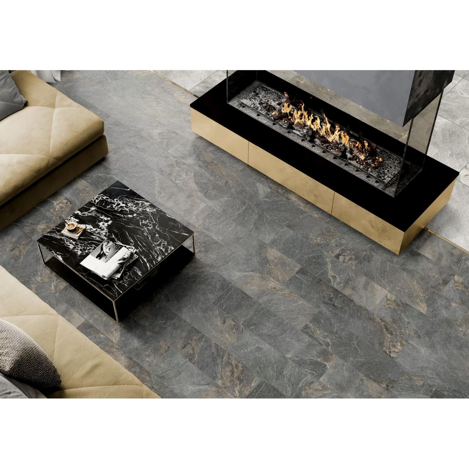 Керамогранит Delacora (Делакора) Santorini Graphite лаппатированный 20х90 см GP2090SNN25L