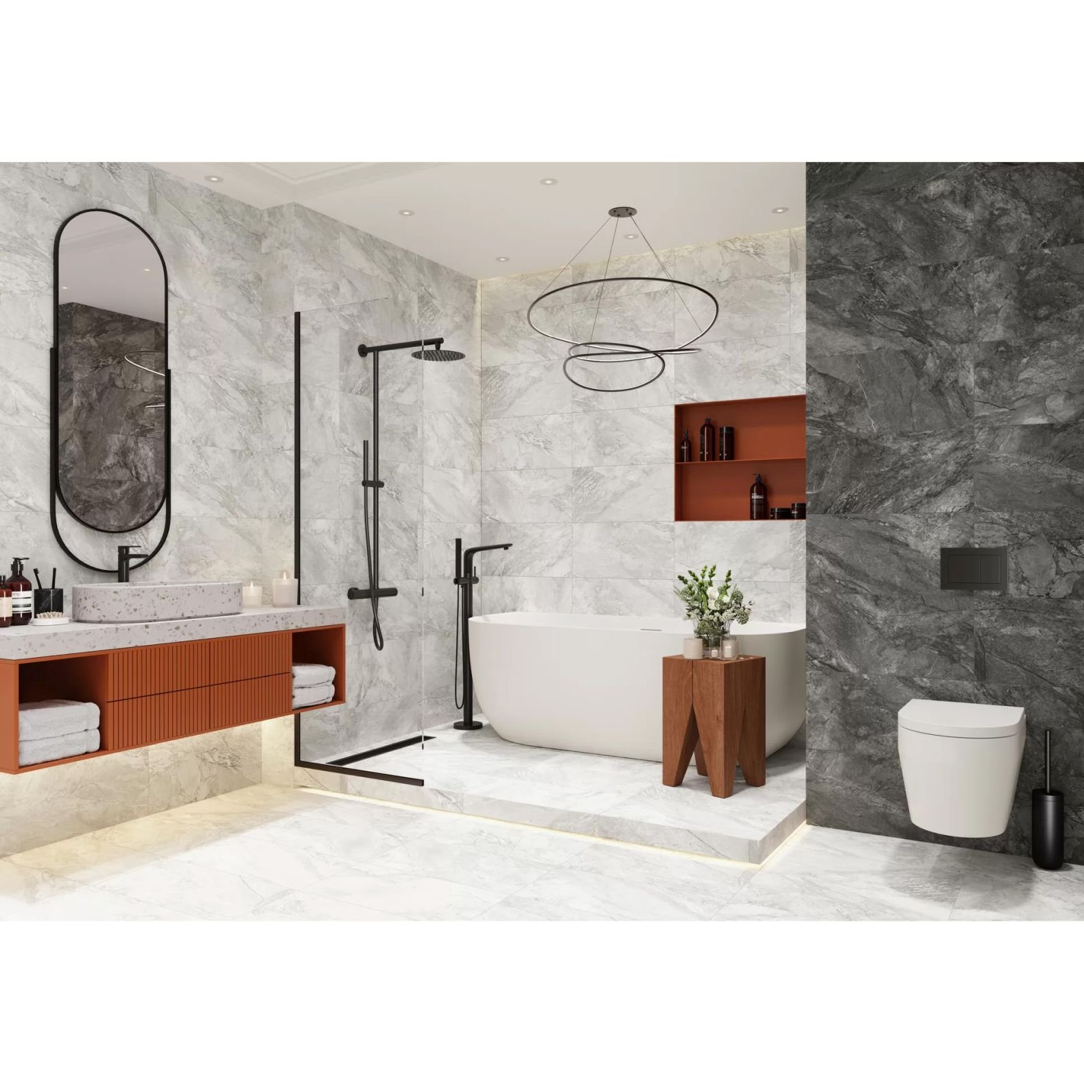 Керамогранит Delacora (Делакора) Slate Graphite матовый карвинг 30х60 см D30005M