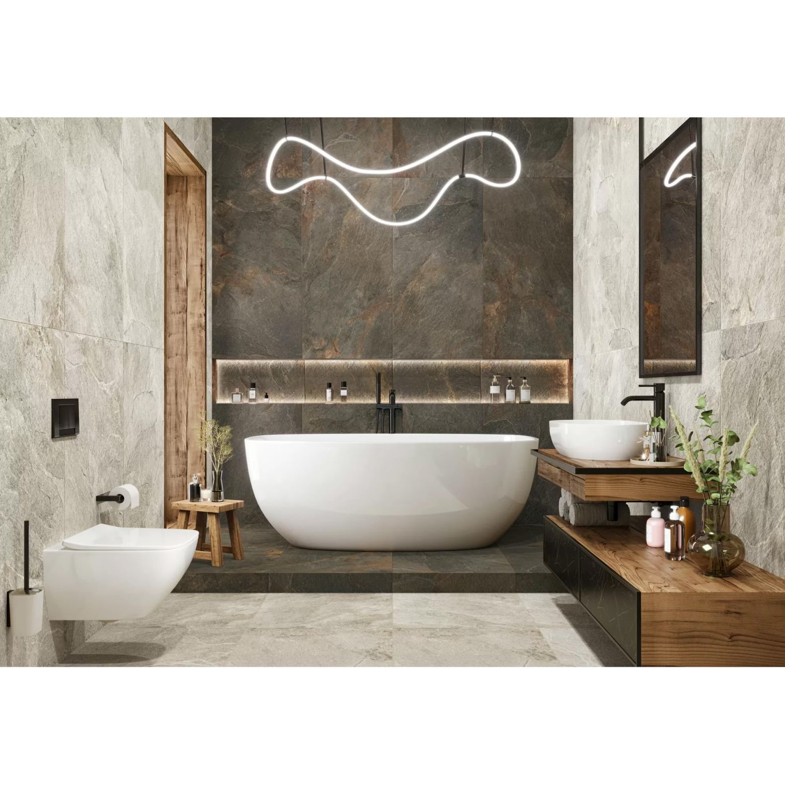 Керамогранит Delacora (Делакора) Stoncrete Copper матовый карвинг 30х60 см D30007M