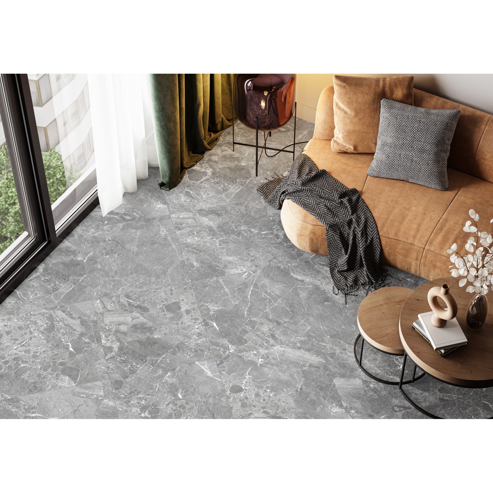 Керамогранит Delacora (Делакора) Greiny Graphite матовый 60x120x0,95 см, 60120GRY25M