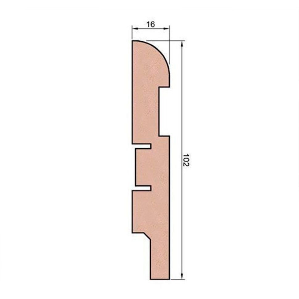 Плинтус Cosca Decor (Коска) МДФ AP29 под покраску, Белый 102x16x2400 мм