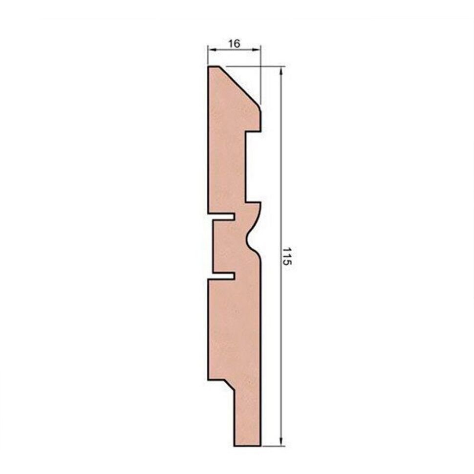 Плинтус Cosca Decor (Коска) МДФ AP30 под покраску, Белый 115x16x2400 мм